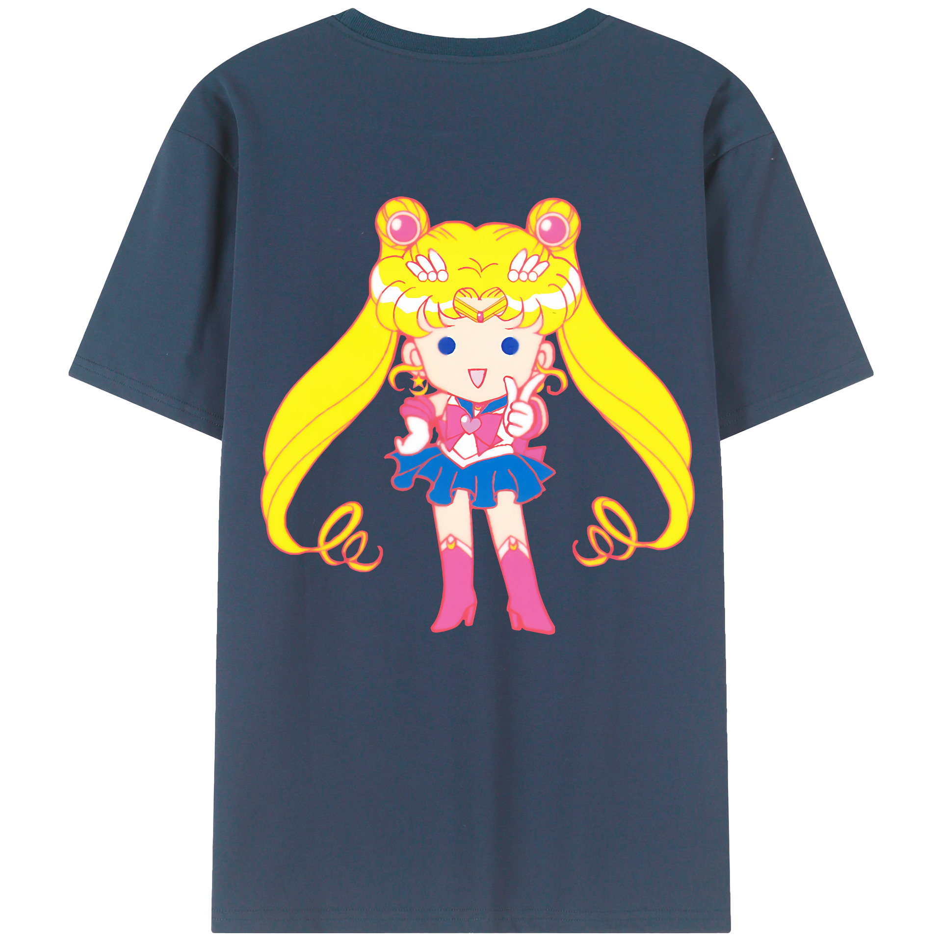 （画像用） 美少女戦士セーラームーン 月野 うさぎ つきの うさぎ Sailor Moon Tsukino Usagi 綿100％ メンズ半袖Tシャツ（バックプリント） 通気性