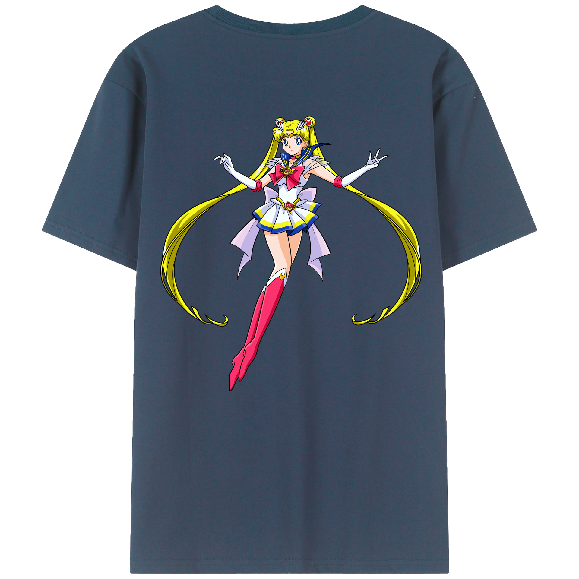 （画像用） 美少女戦士セーラームーン 月野 うさぎ つきの うさぎ Sailor Moon Tsukino Usagi 綿100％ メンズ半袖Tシャツ（バックプリント） 通気性