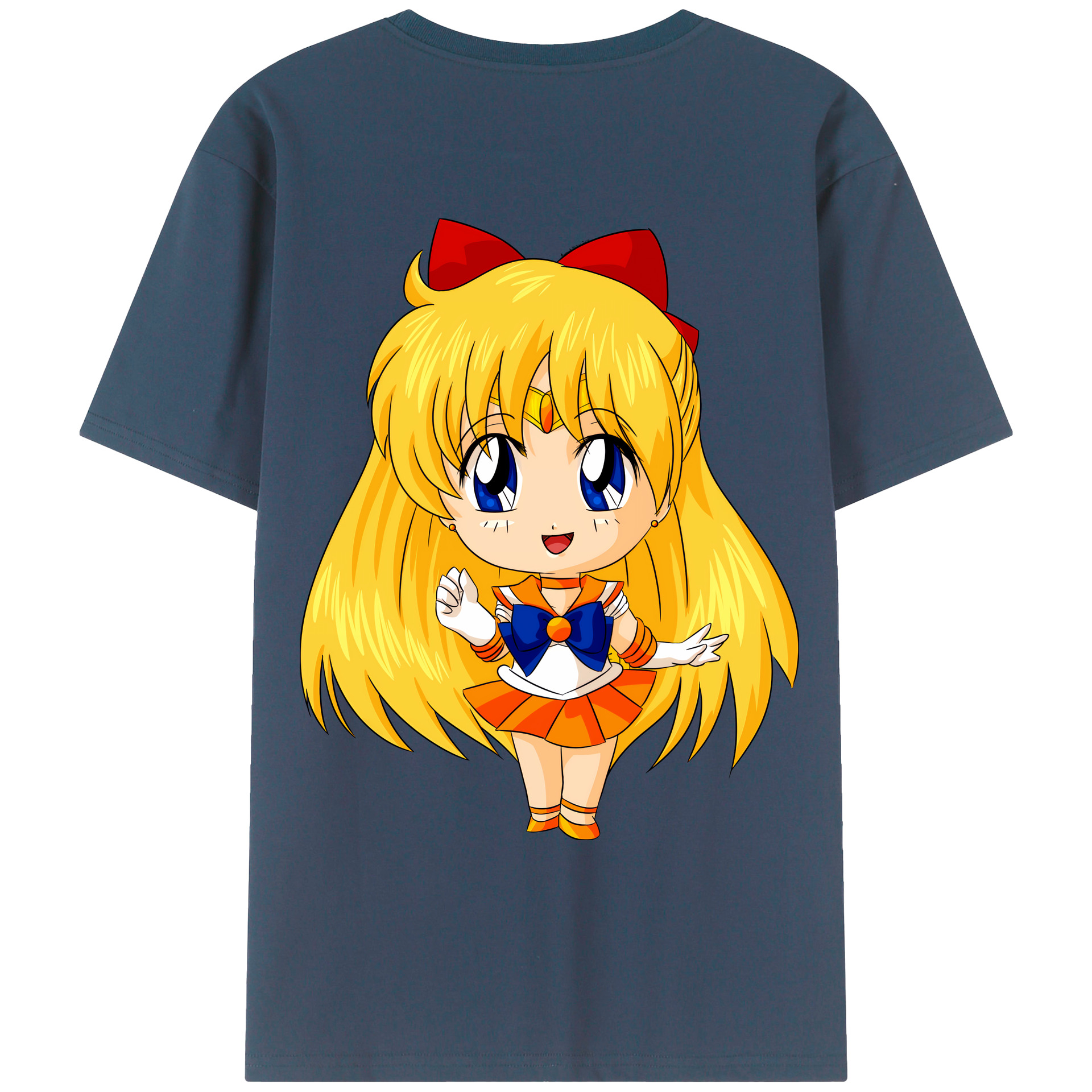 （画像用） 美少女戦士セーラームーン 愛野 美奈子 あいの みなこ Sailor Moon Aino Minako 綿100％ メンズ半袖Tシャツ（バックプリント） 通気性