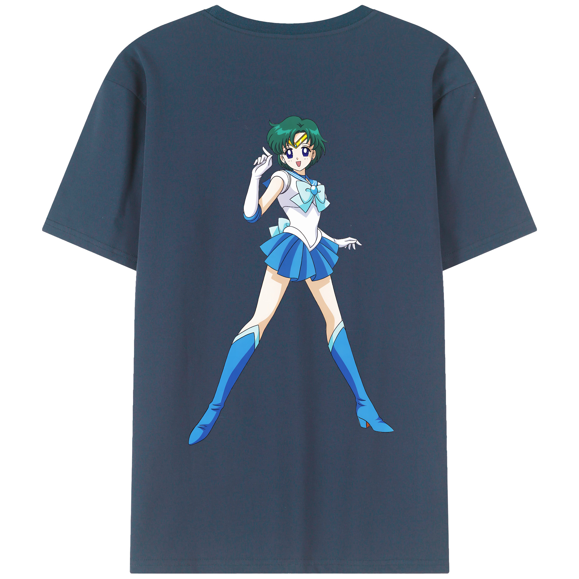 （画像用） 美少女戦士セーラームーン 海王 みちる（かいおう みちる） Sailor Moon Kaiou Michiru 綿100％ メンズ半袖Tシャツ（バックプリント） 通気性
