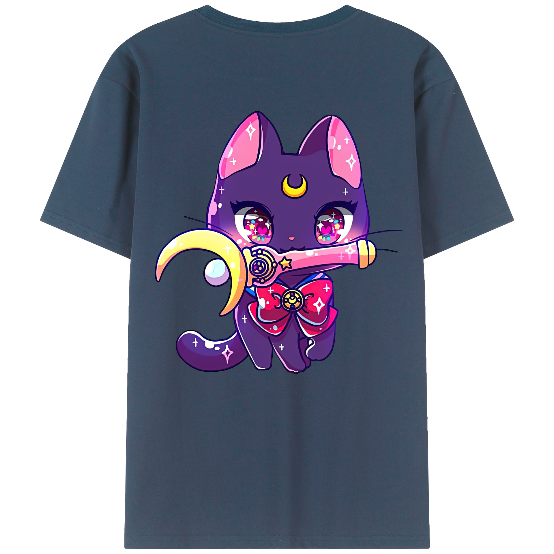 （画像用） 美少女戦士セーラームーン Sailor Moon 綿100％ メンズ半袖Tシャツ（バックプリント） 通気性