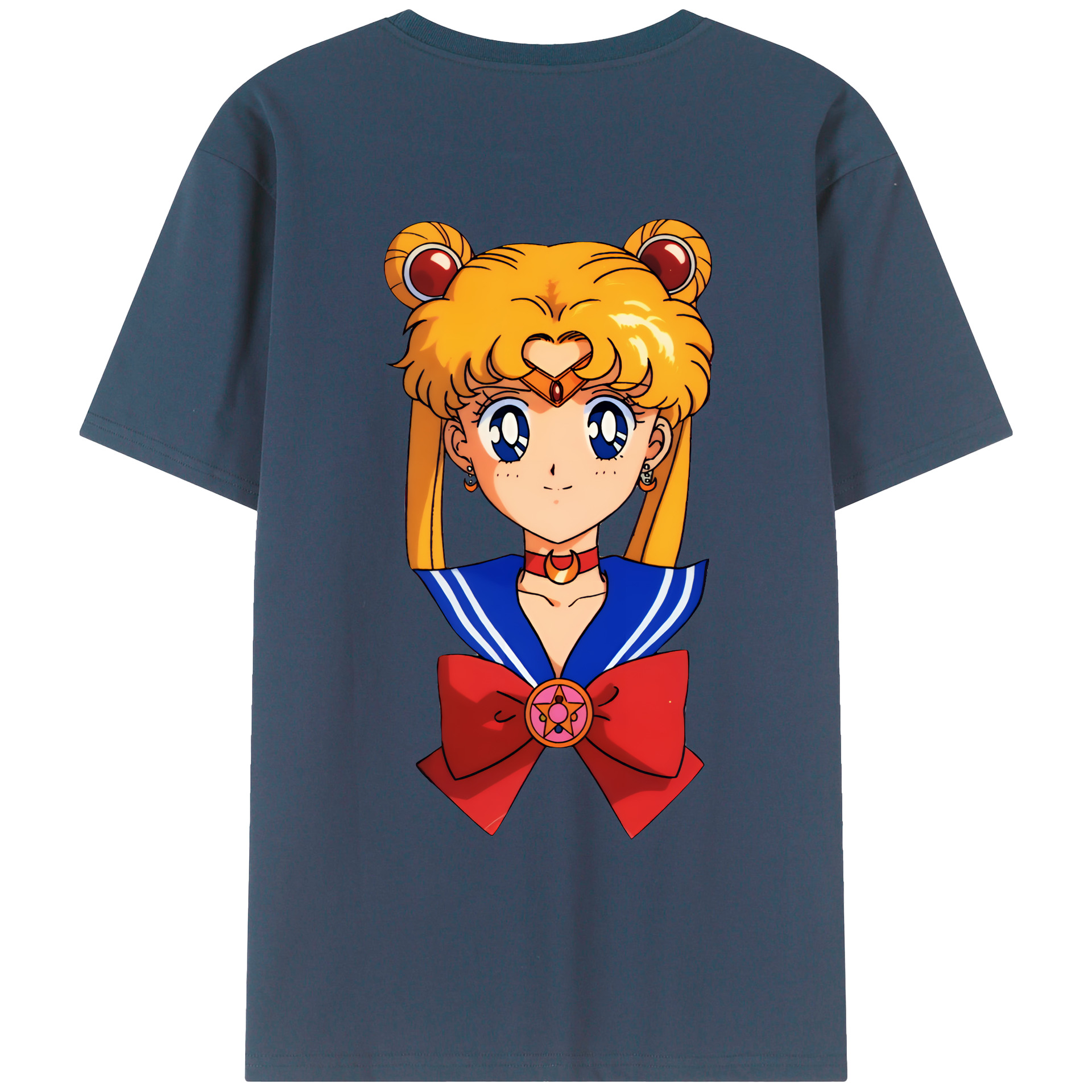 （画像用） 美少女戦士セーラームーン 月野 うさぎ つきの うさぎ Sailor Moon Tsukino Usagi 綿100％ メンズ半袖Tシャツ（バックプリント） 通気性