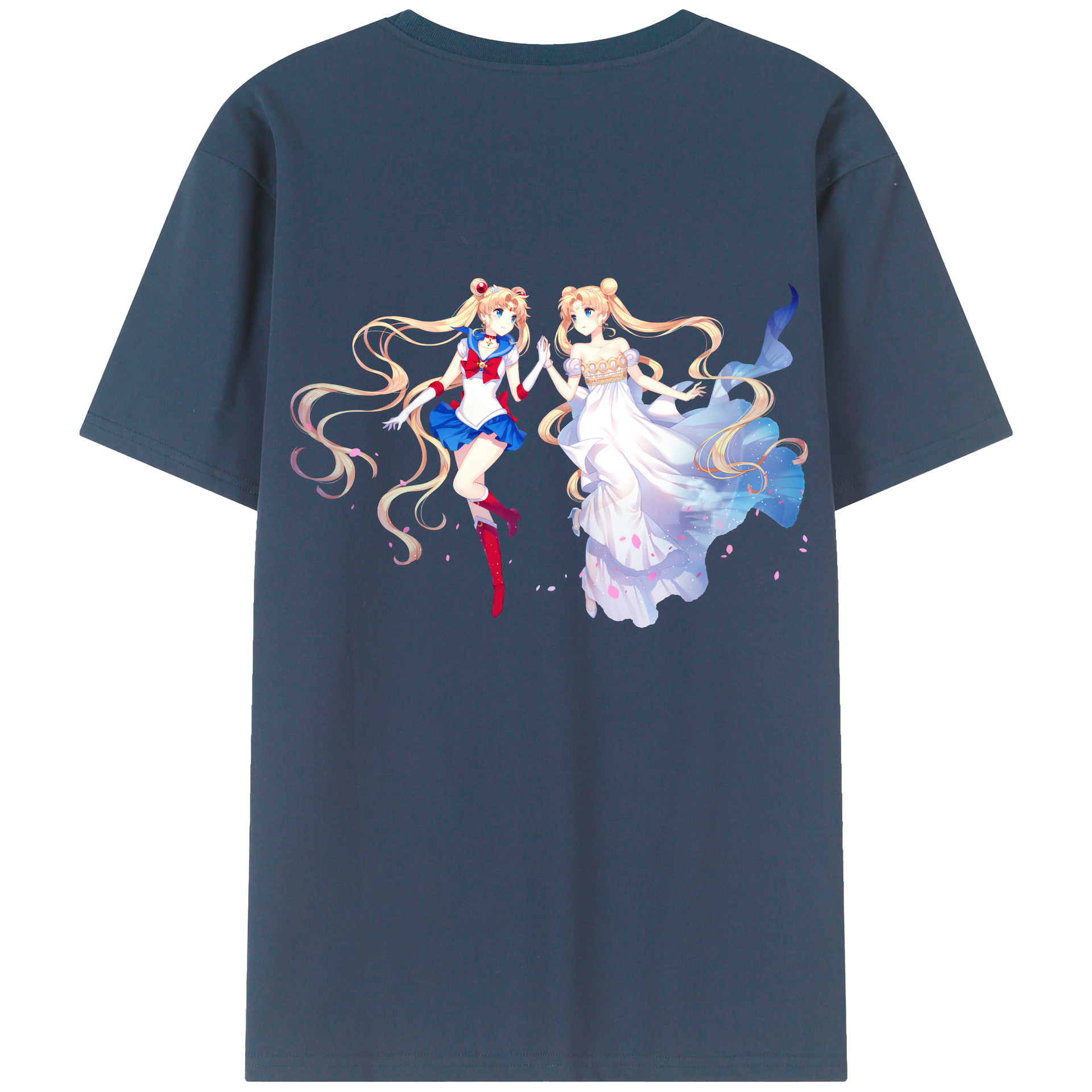 （画像用） 美少女戦士セーラームーン 月野 うさぎ つきの うさぎ Sailor Moon Tsukino Usagi 綿100％ メンズ半袖Tシャツ（バックプリント） 通気性