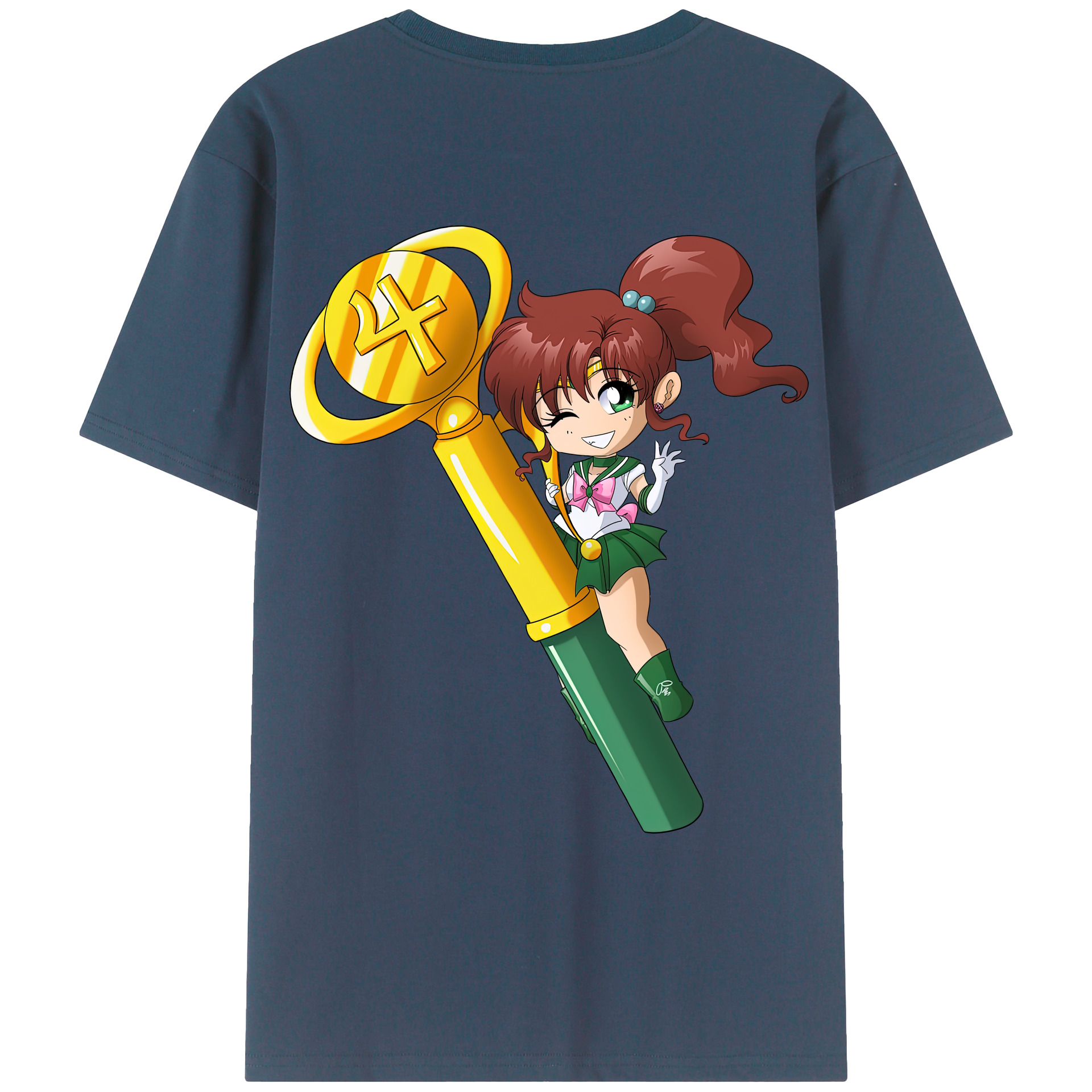 （画像用） 美少女戦士セーラームーン 木野 まこと きの まこと Sailor Moon Kino Makoto （セーラージュピター；Sailor Jupiter） 綿100％ メンズ半袖Tシャツ（バックプリント） 通気性