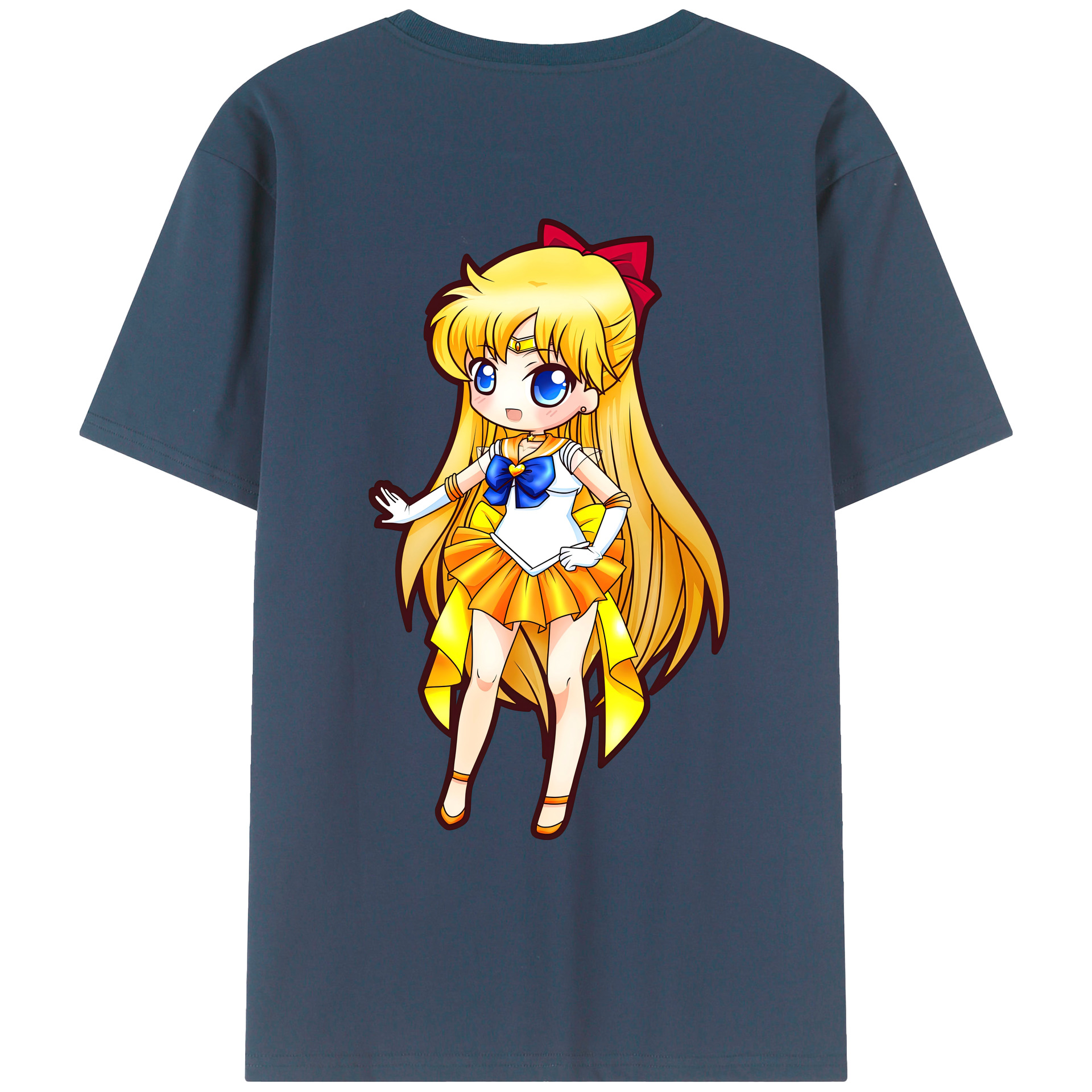 （画像用） 美少女戦士セーラームーン 愛野 美奈子 あいの みなこ Sailor Moon Aino Minako 綿100％ メンズ半袖Tシャツ（バックプリント） 通気性