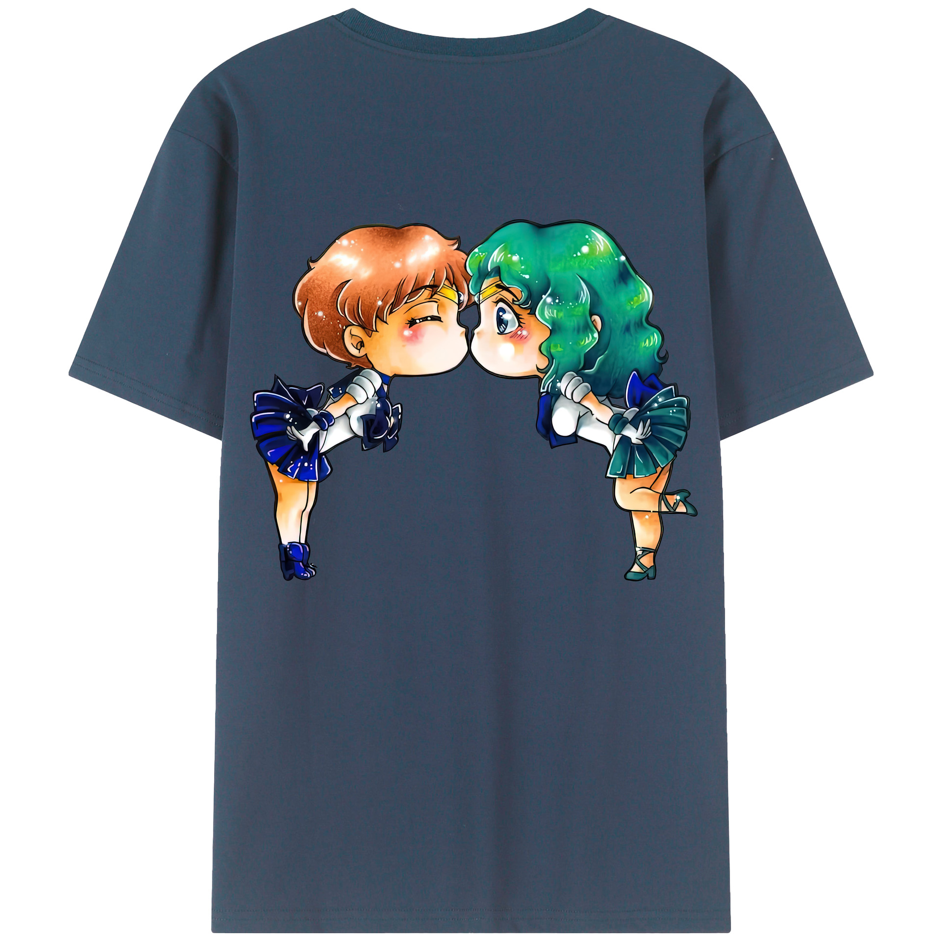 （画像用） 美少女戦士セーラームーン 天王はるか Sailor Moon Tenoh Haruka 綿100％ メンズ半袖Tシャツ（バックプリント） 通気性