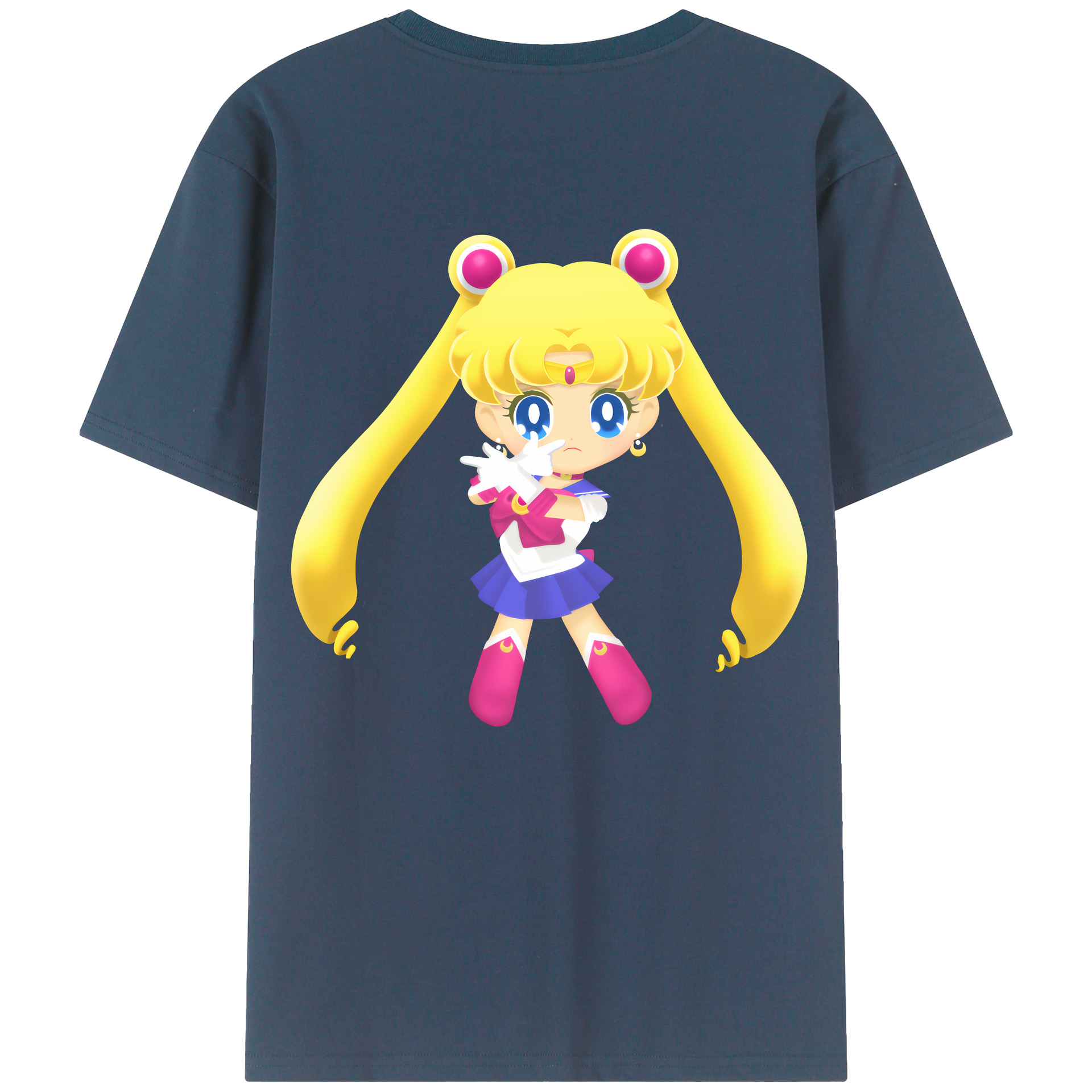 （画像用） 美少女戦士セーラームーン 月野 うさぎ つきの うさぎ Sailor Moon Tsukino Usagi 綿100％ メンズ半袖Tシャツ（バックプリント） 通気性