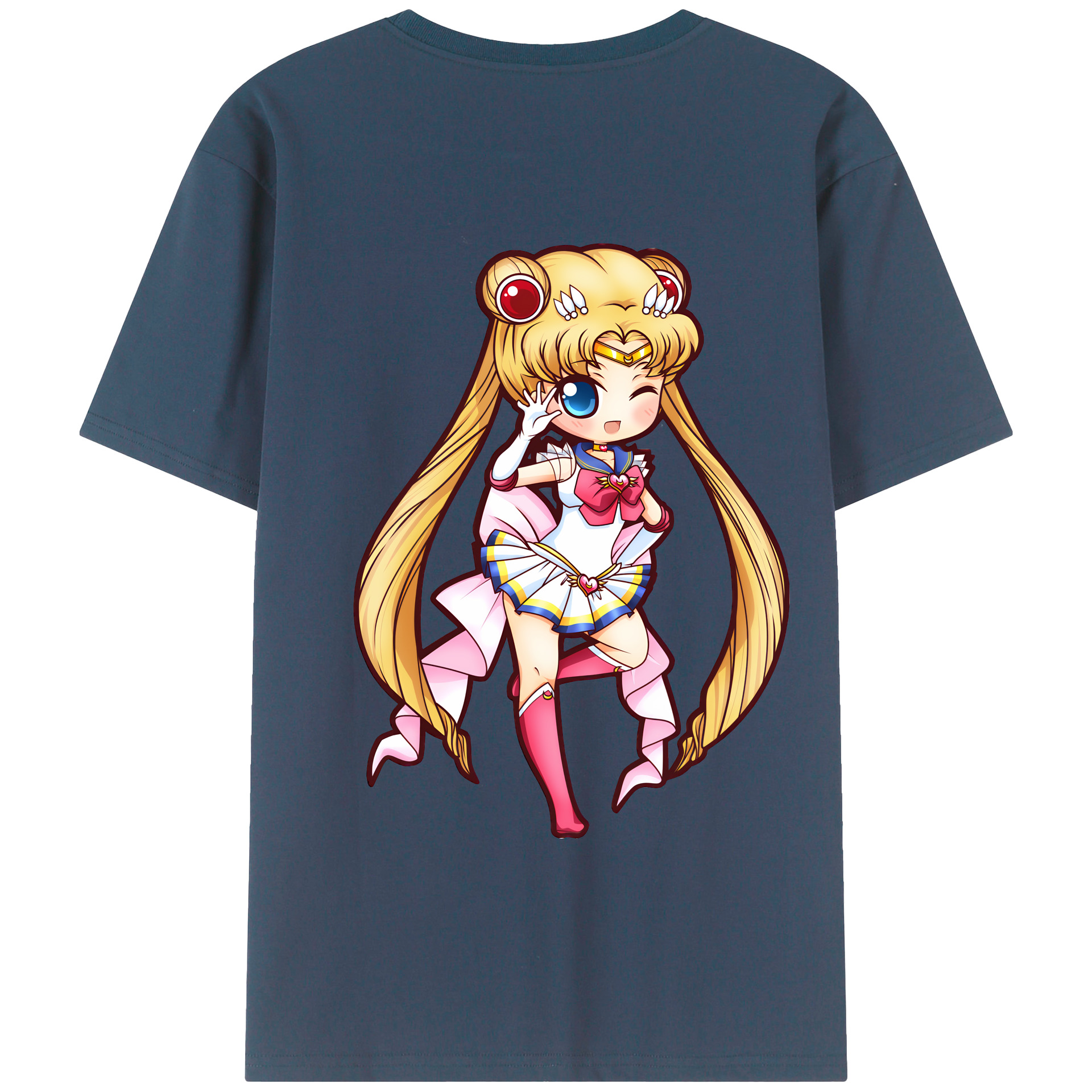 （画像用） 美少女戦士セーラームーン 月野 うさぎ つきの うさぎ Sailor Moon Tsukino Usagi 綿100％ メンズ半袖Tシャツ（バックプリント） 通気性