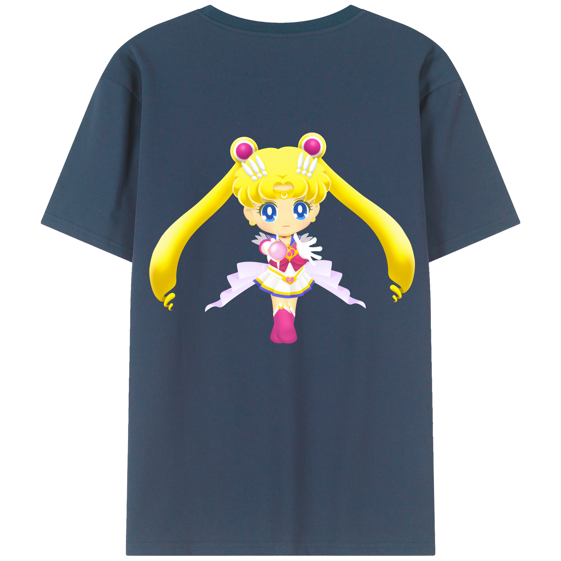 （画像用） 美少女戦士セーラームーン 月野 うさぎ つきの うさぎ Sailor Moon Tsukino Usagi 綿100％ メンズ半袖Tシャツ（バックプリント） 通気性