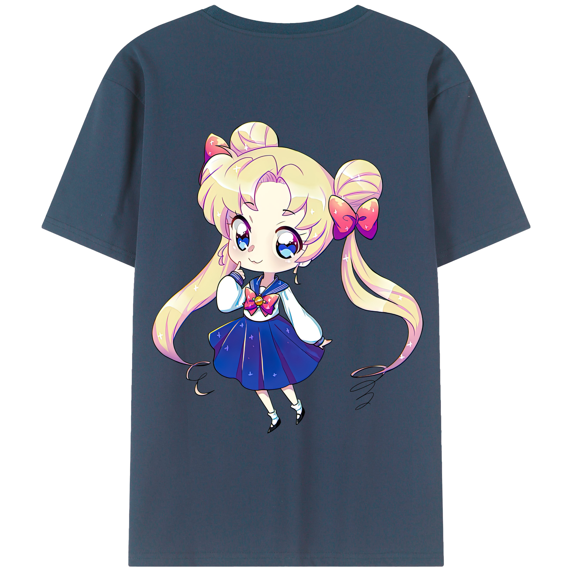 （画像用） 美少女戦士セーラームーン 月野 うさぎ つきの うさぎ Sailor Moon Tsukino Usagi 綿100％ メンズ半袖Tシャツ（バックプリント） 通気性