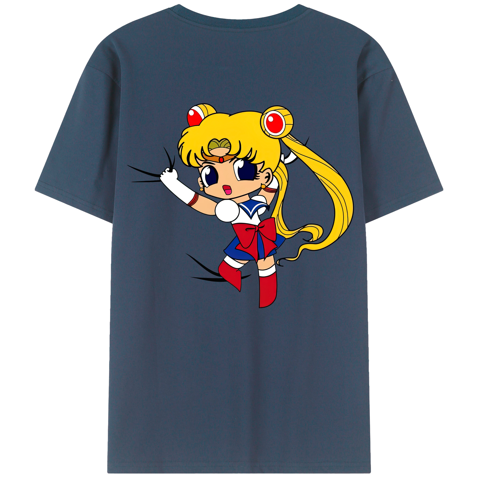 （画像用） 美少女戦士セーラームーン 月野 うさぎ つきの うさぎ Sailor Moon Tsukino Usagi 綿100％ メンズ半袖Tシャツ（バックプリント） 通気性