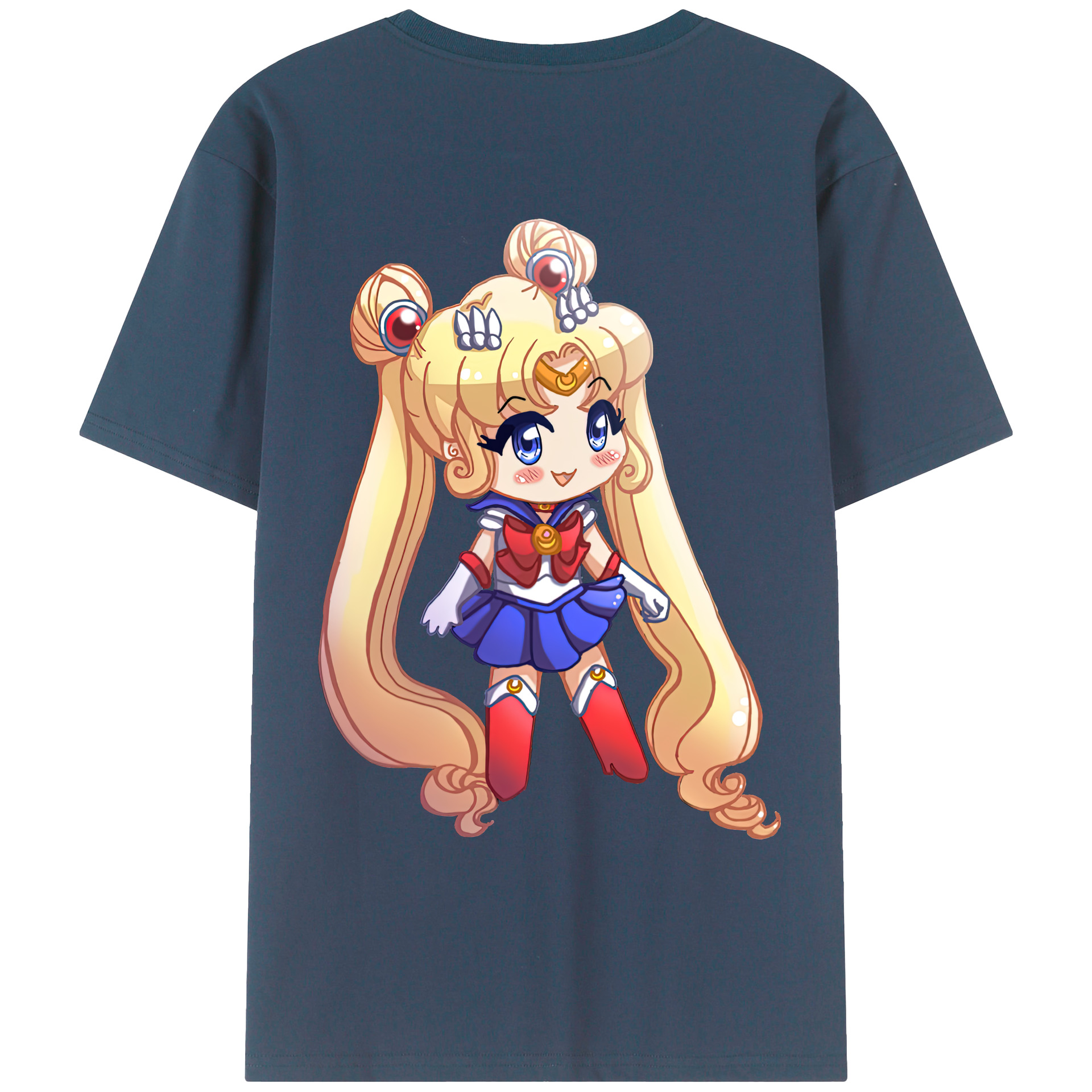 （画像用） 美少女戦士セーラームーン 月野 うさぎ つきの うさぎ Sailor Moon Tsukino Usagi 綿100％ メンズ半袖Tシャツ（バックプリント） 通気性