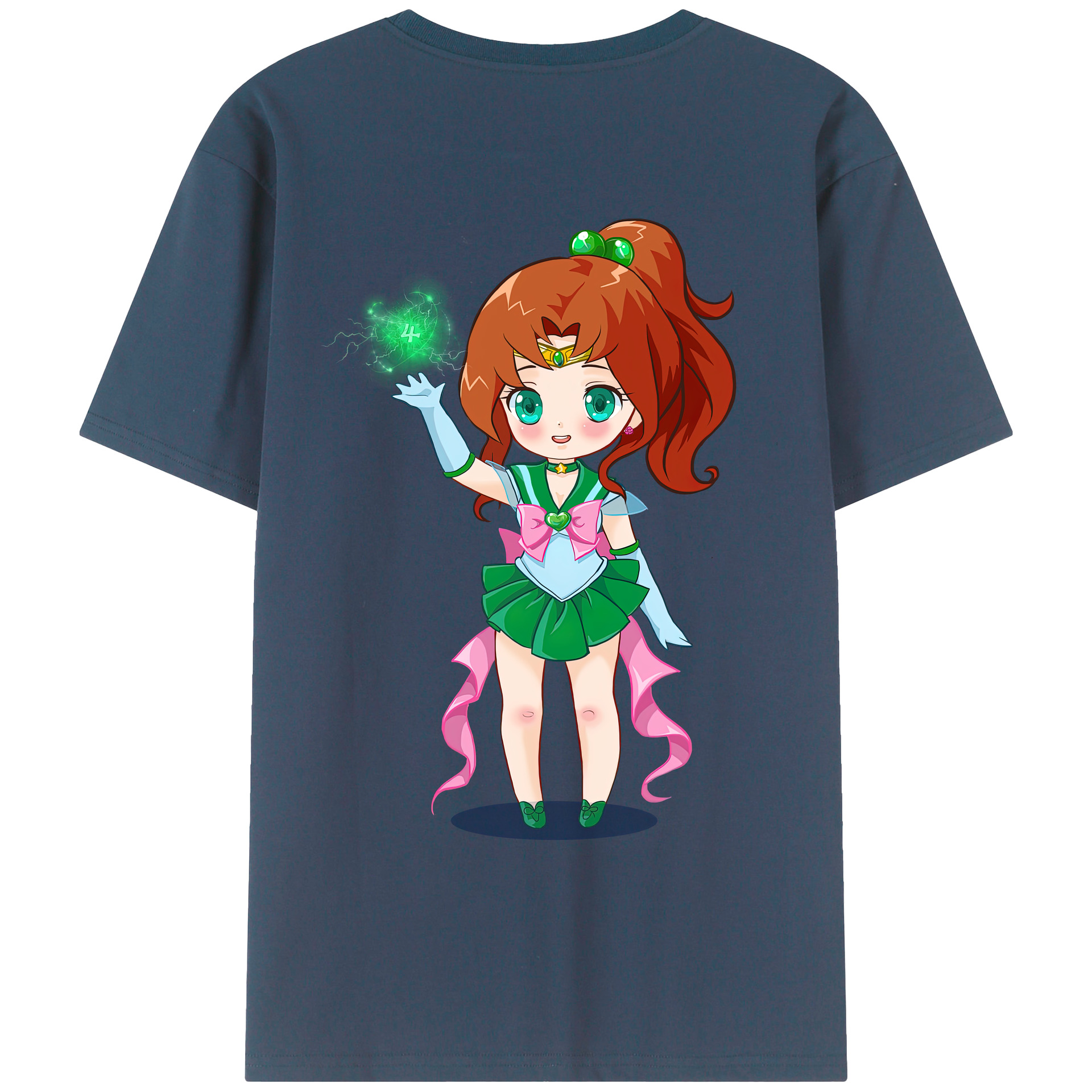 （画像用） 美少女戦士セーラームーン 木野 まこと きの まこと Sailor Moon Kino Makoto （セーラージュピター；Sailor Jupiter） 綿100％ メンズ半袖Tシャツ（バックプリント） 通気性