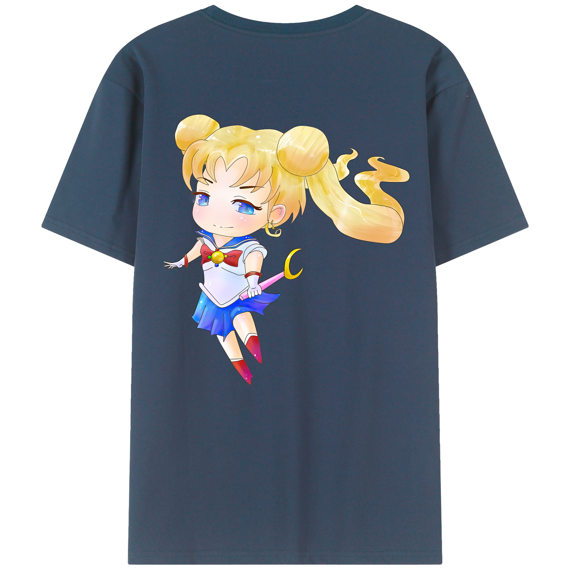 （画像用） 美少女戦士セーラームーン 愛野 美奈子 あいの みなこ Sailor Moon Aino Minako 綿100％ メンズ半袖Tシャツ（バックプリント） 通気性