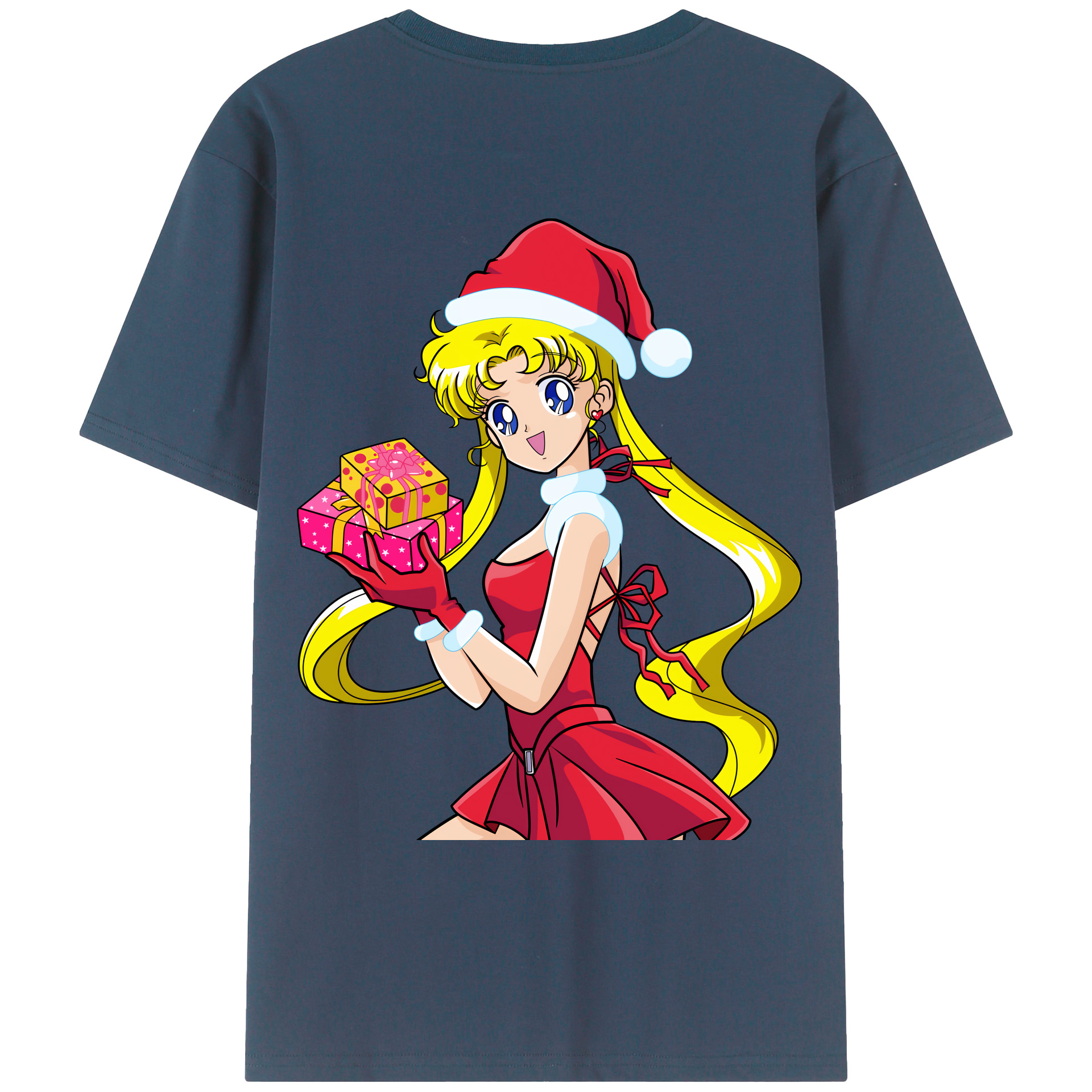 （画像用） 美少女戦士セーラームーン 月野 うさぎ つきの うさぎ Sailor Moon Tsukino Usagi 綿100％ メンズ半袖Tシャツ（バックプリント） 通気性