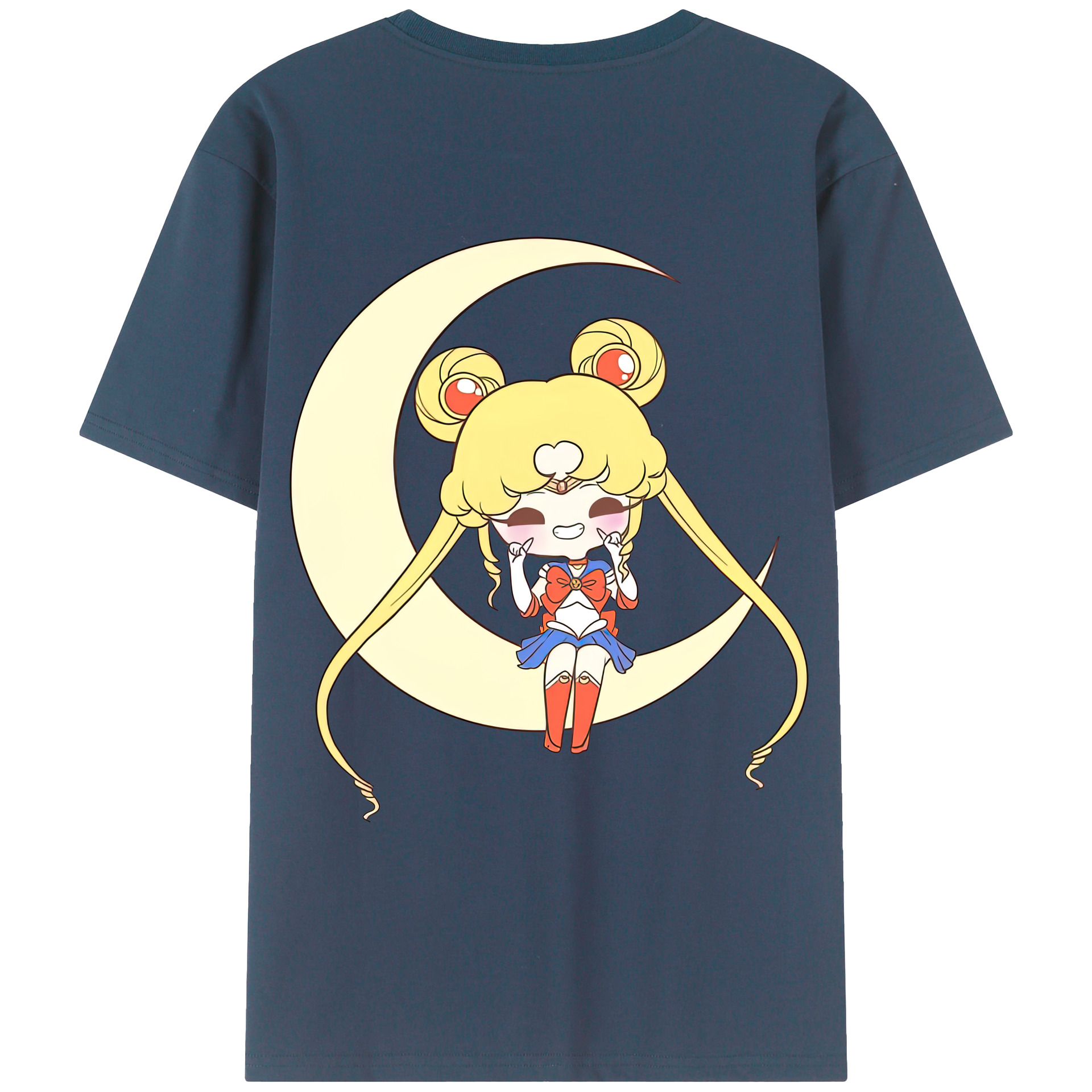 （画像用） 美少女戦士セーラームーン 月野 うさぎ つきの うさぎ Sailor Moon Tsukino Usagi 綿100％ メンズ半袖Tシャツ（バックプリント） 通気性