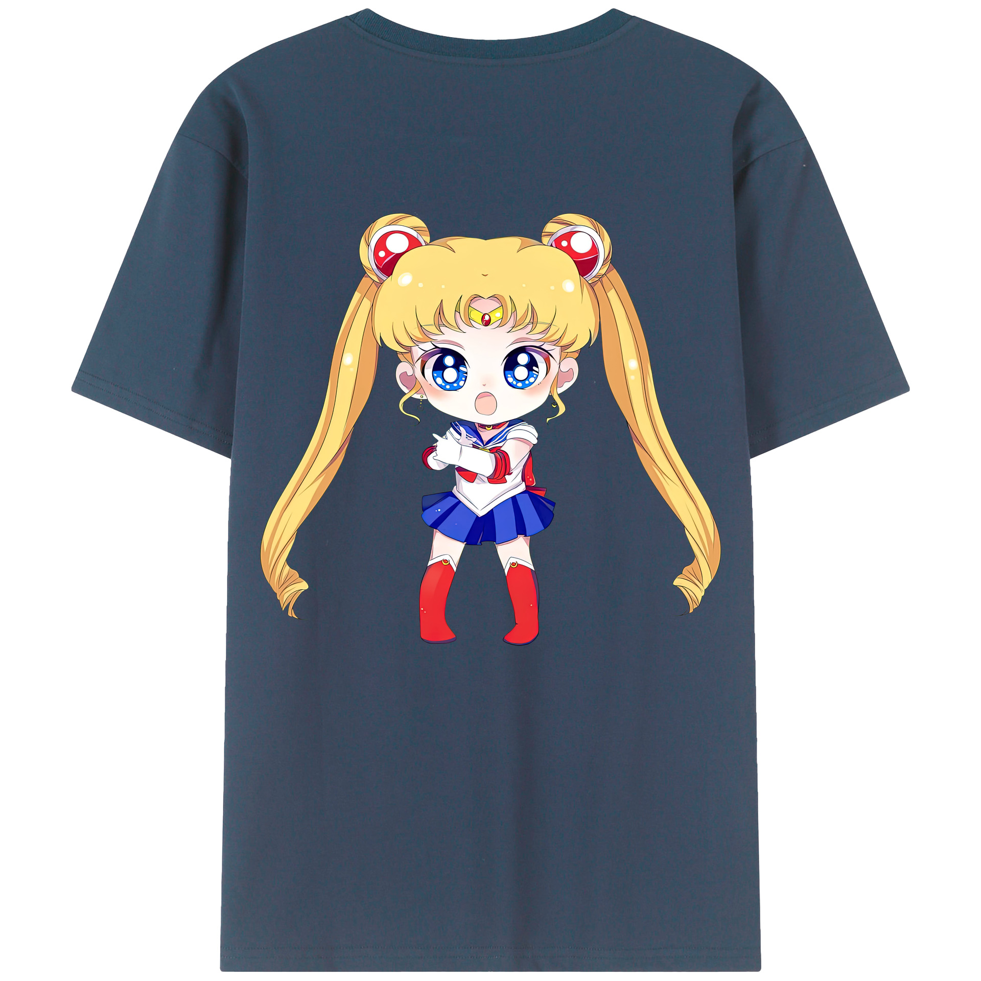 （画像用） 美少女戦士セーラームーン 月野 うさぎ つきの うさぎ Sailor Moon Tsukino Usagi 綿100％ メンズ半袖Tシャツ（バックプリント） 通気性
