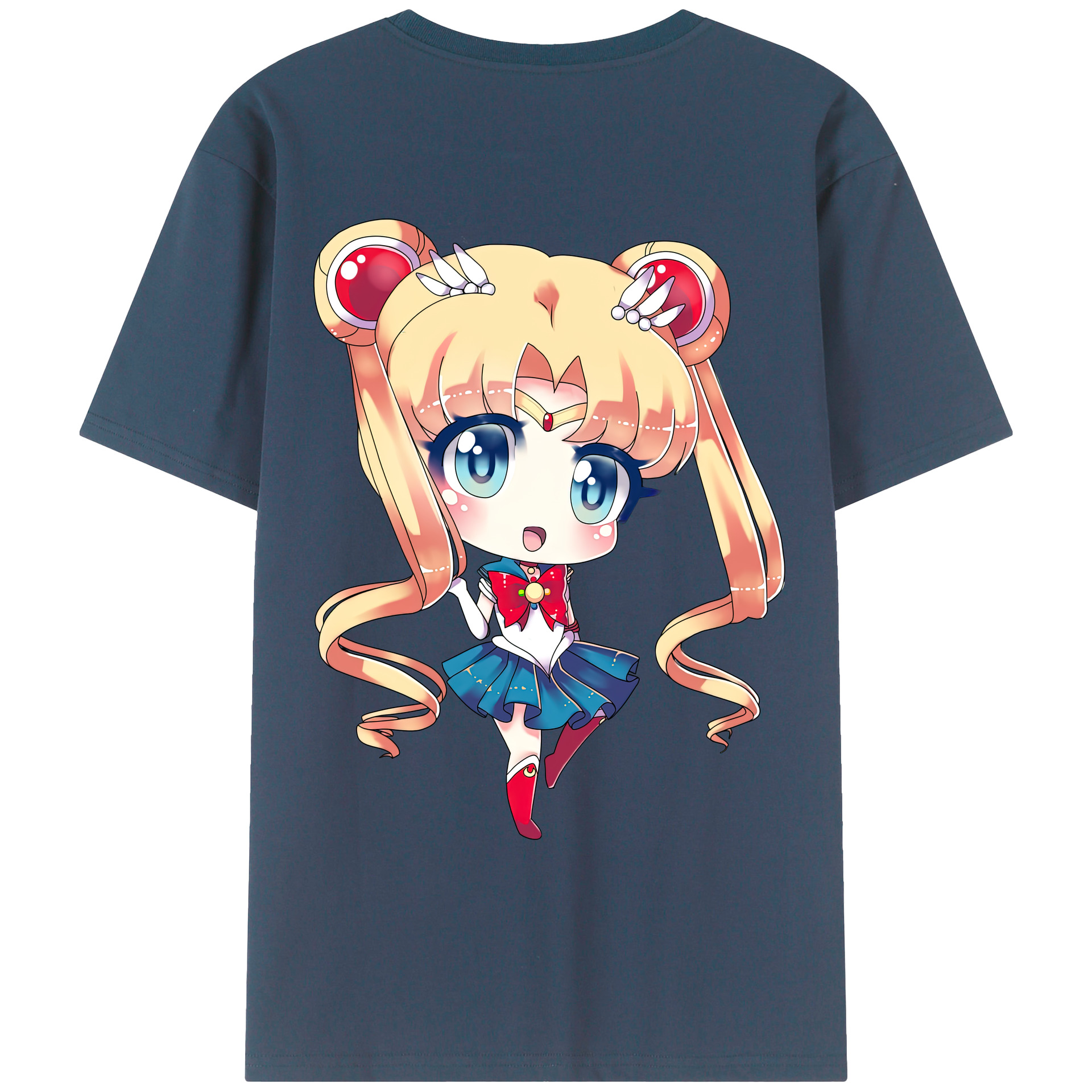 （画像用） 美少女戦士セーラームーン 月野 うさぎ つきの うさぎ Sailor Moon Tsukino Usagi 綿100％ メンズ半袖Tシャツ（バックプリント） 通気性