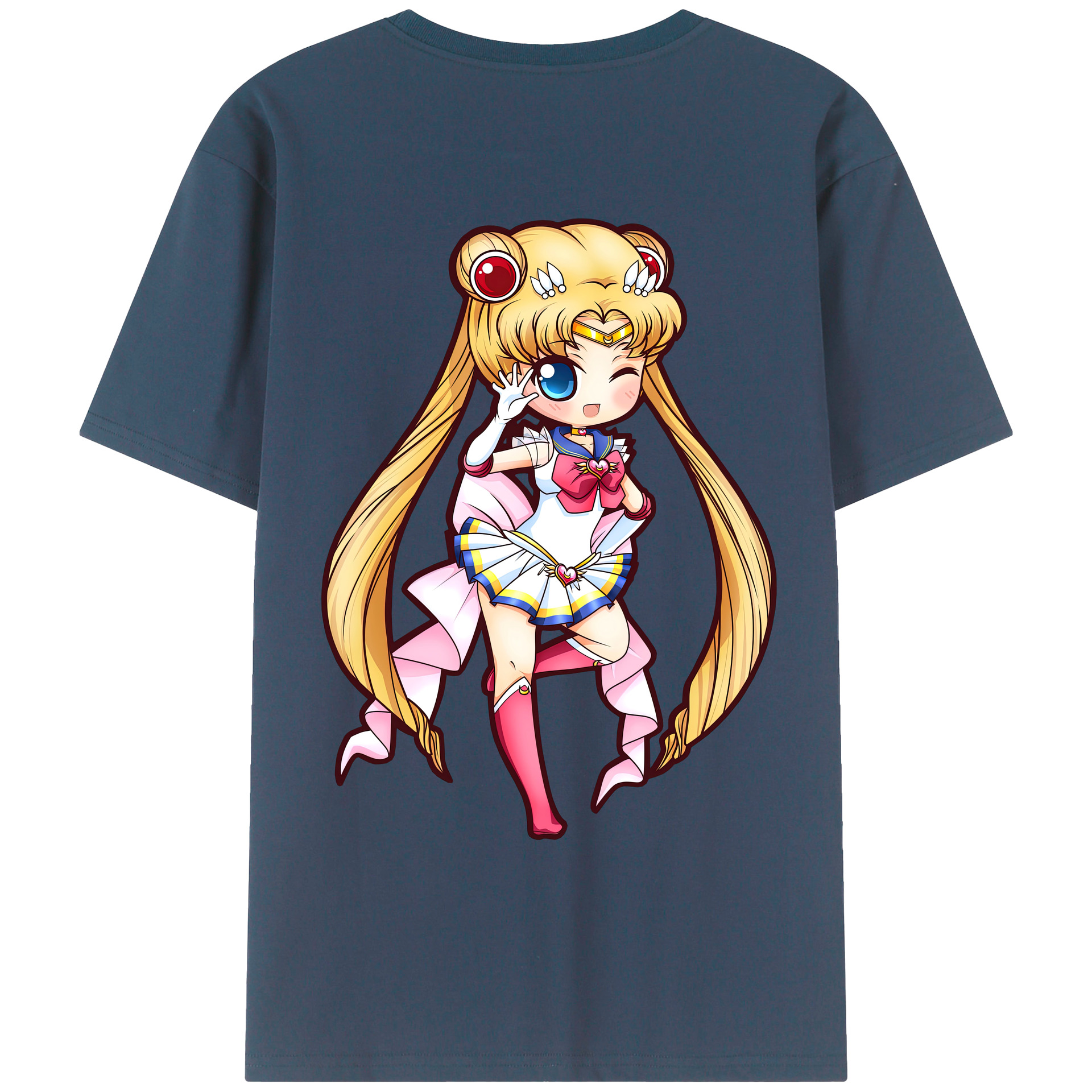 （画像用） 美少女戦士セーラームーン 月野 うさぎ つきの うさぎ Sailor Moon Tsukino Usagi 綿100％ メンズ半袖Tシャツ（バックプリント） 通気性