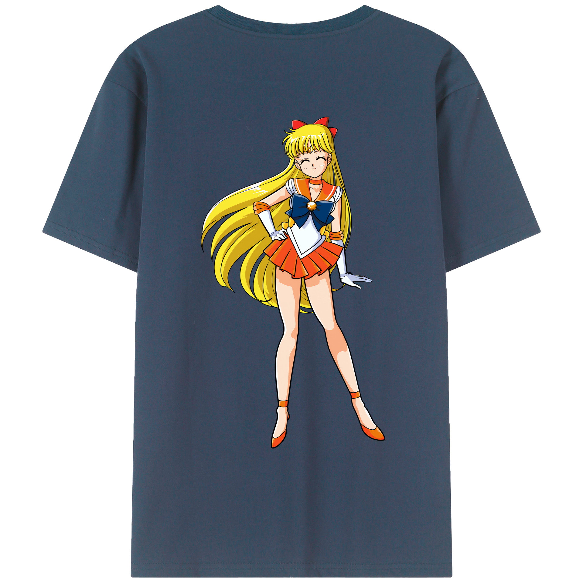 （画像用） 美少女戦士セーラームーン 愛野 美奈子 あいの みなこ Sailor Moon Aino Minako 綿100％ メンズ半袖Tシャツ（バックプリント） 通気性