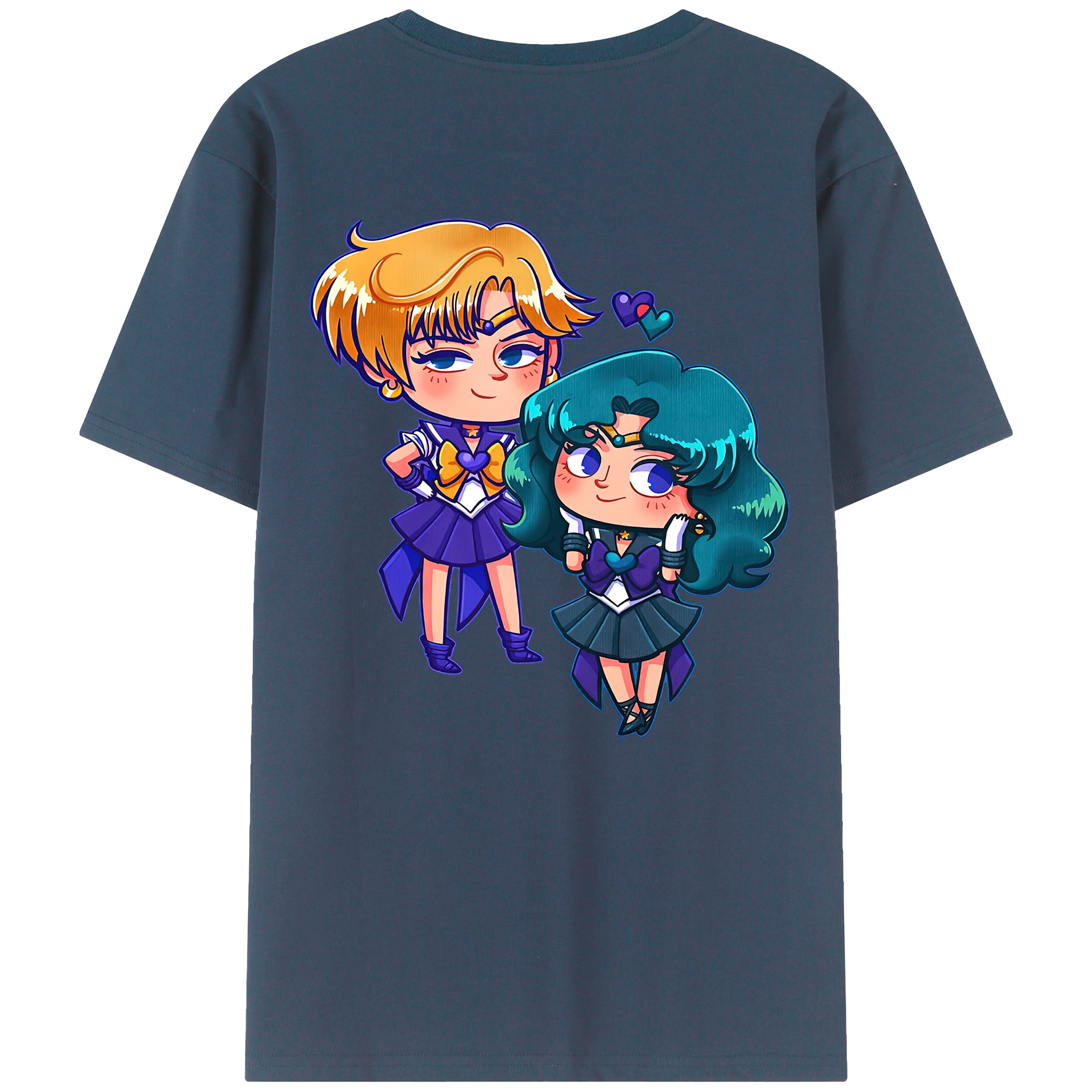 （画像用） 美少女戦士セーラームーン 天王はるか Sailor Moon Tenoh Haruka 綿100％ メンズ半袖Tシャツ（バックプリント） 通気性