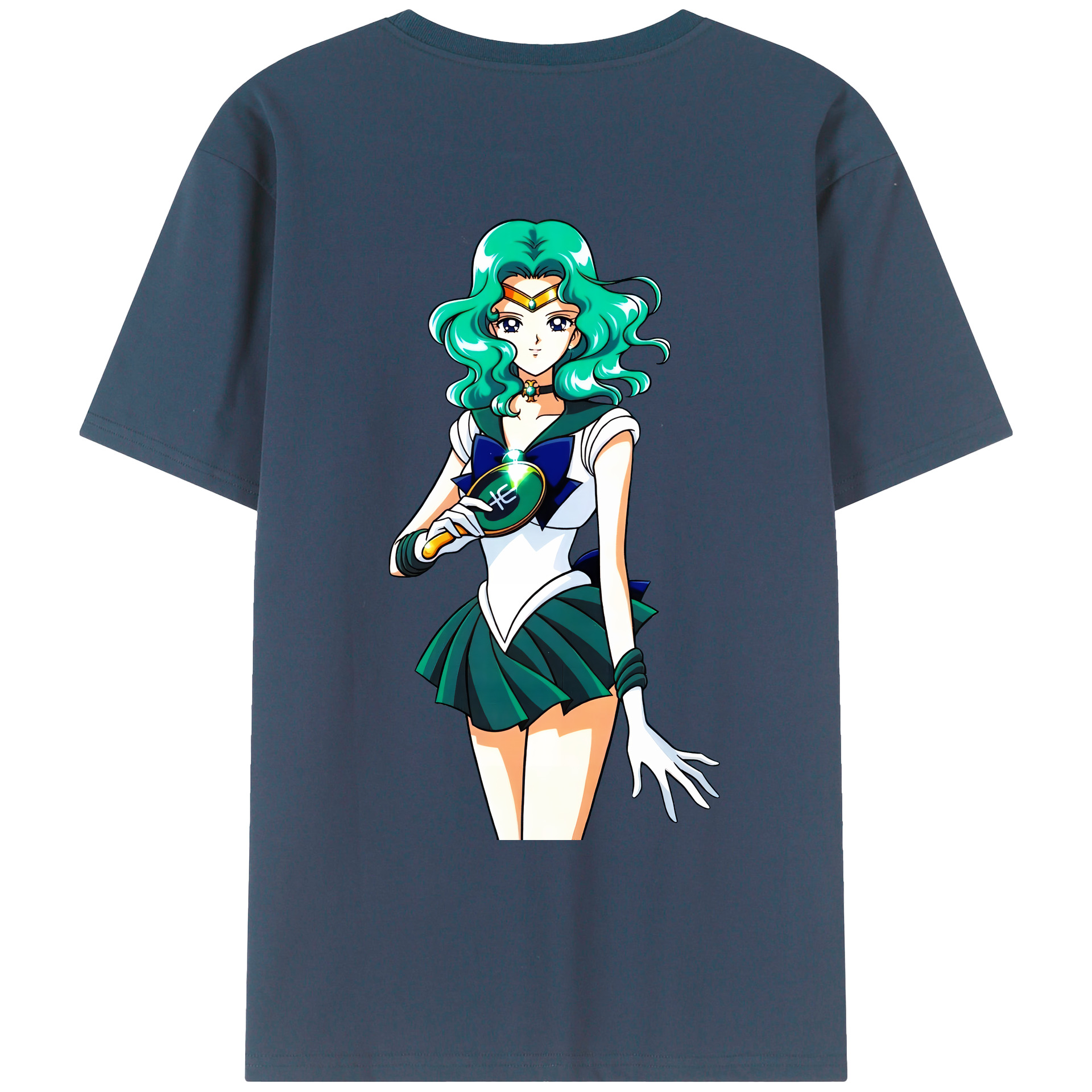 （画像用） 美少女戦士セーラームーン 海王 みちる（かいおう みちる） Sailor Moon Kaiou Michiru 綿100％ メンズ半袖Tシャツ（バックプリント） 通気性