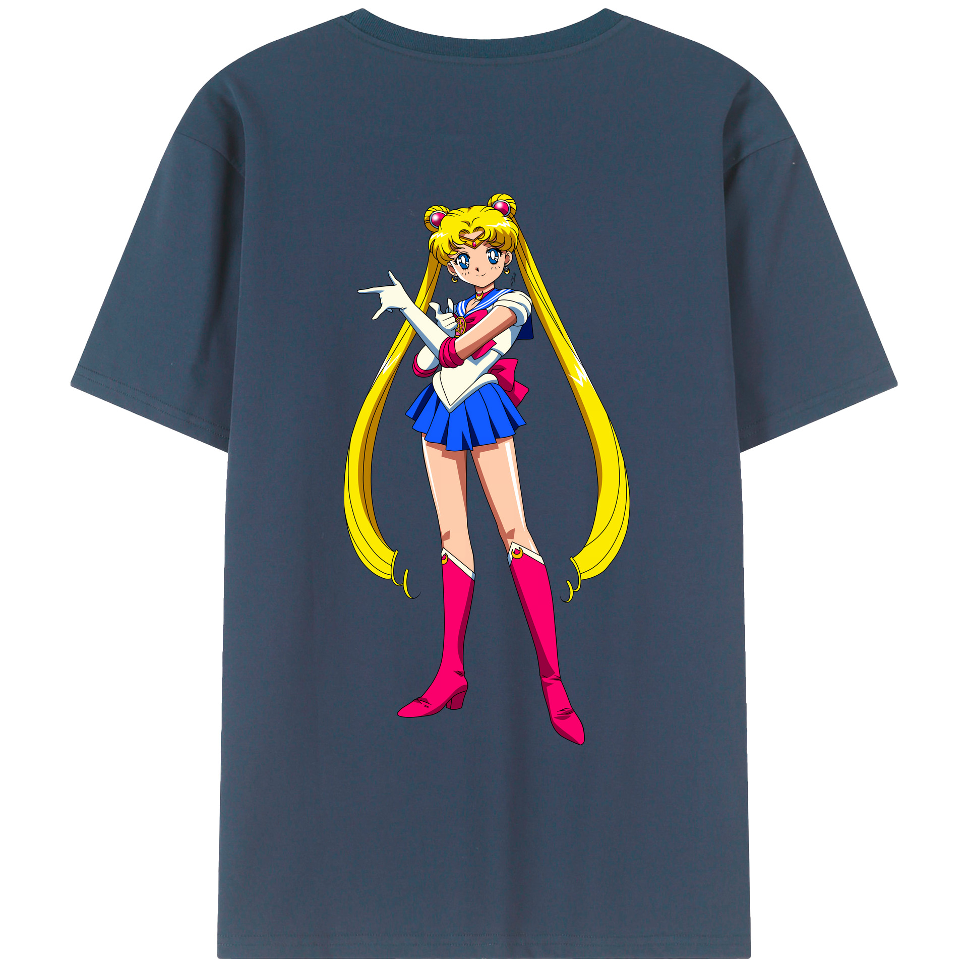 （画像用） 美少女戦士セーラームーン 月野 うさぎ つきの うさぎ Sailor Moon Tsukino Usagi 綿100％ メンズ半袖Tシャツ（バックプリント） 通気性