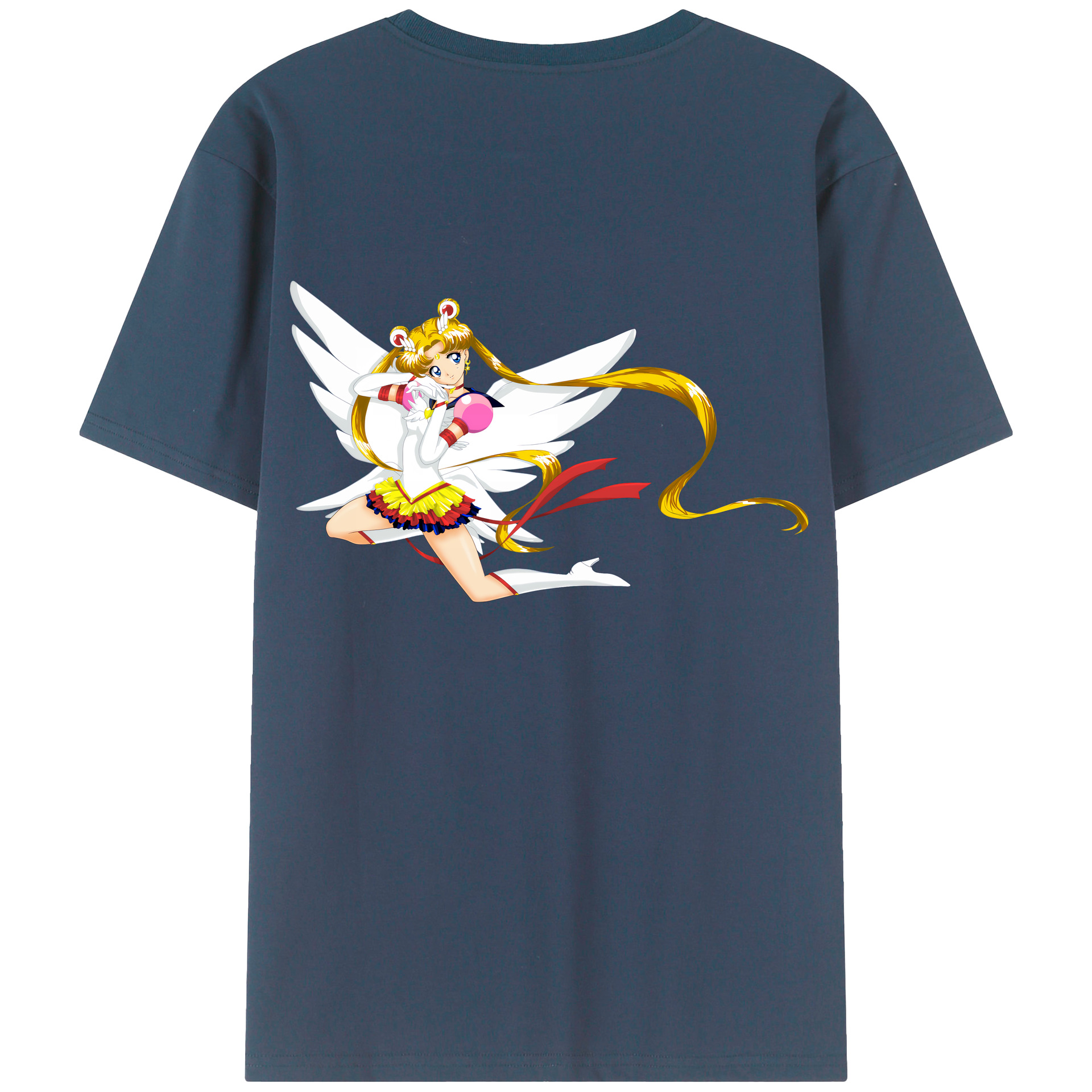 （画像用） 美少女戦士セーラームーン 月野 うさぎ つきの うさぎ Sailor Moon Tsukino Usagi 綿100％ メンズ半袖Tシャツ（バックプリント） 通気性