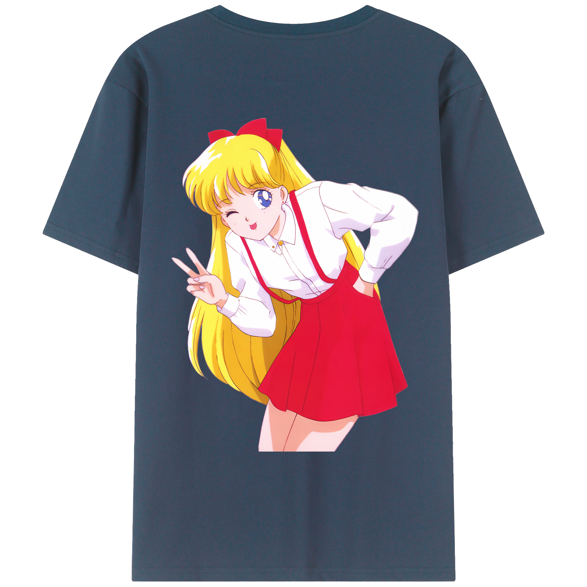 （画像用） 美少女戦士セーラームーン 愛野 美奈子 あいの みなこ Sailor Moon Aino Minako 綿100％ メンズ半袖Tシャツ（バックプリント） 通気性