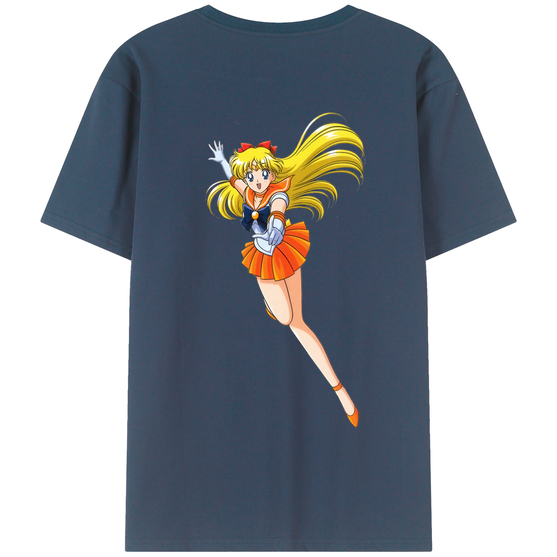 （画像用） 美少女戦士セーラームーン 愛野 美奈子 あいの みなこ Sailor Moon Aino Minako 綿100％ メンズ半袖Tシャツ（バックプリント） 通気性