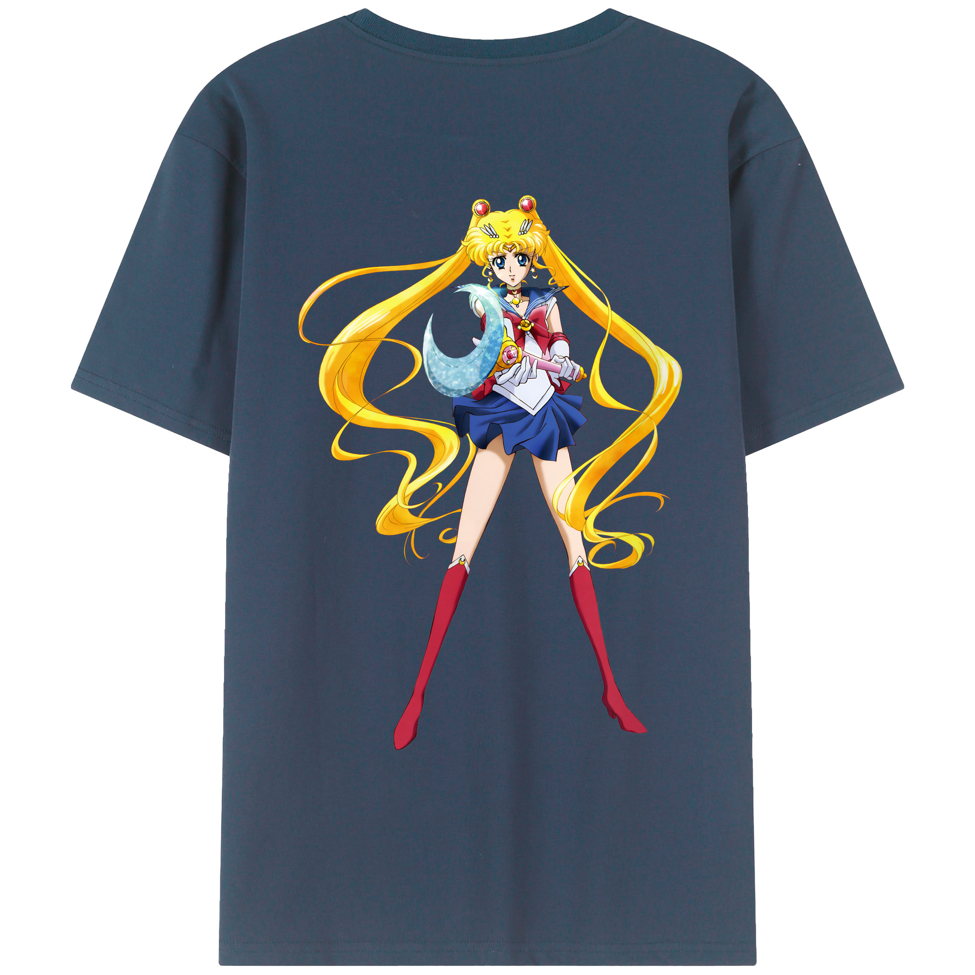 （画像用） 美少女戦士セーラームーン 月野 うさぎ つきの うさぎ Sailor Moon Tsukino Usagi 綿100％ メンズ半袖Tシャツ（バックプリント） 通気性