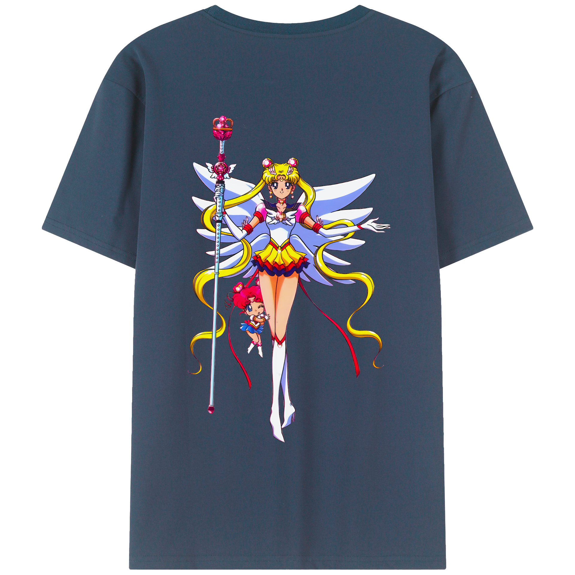 （画像用） 美少女戦士セーラームーン 月野 うさぎ つきの うさぎ Sailor Moon Tsukino Usagi 綿100％ メンズ半袖Tシャツ（バックプリント） 通気性