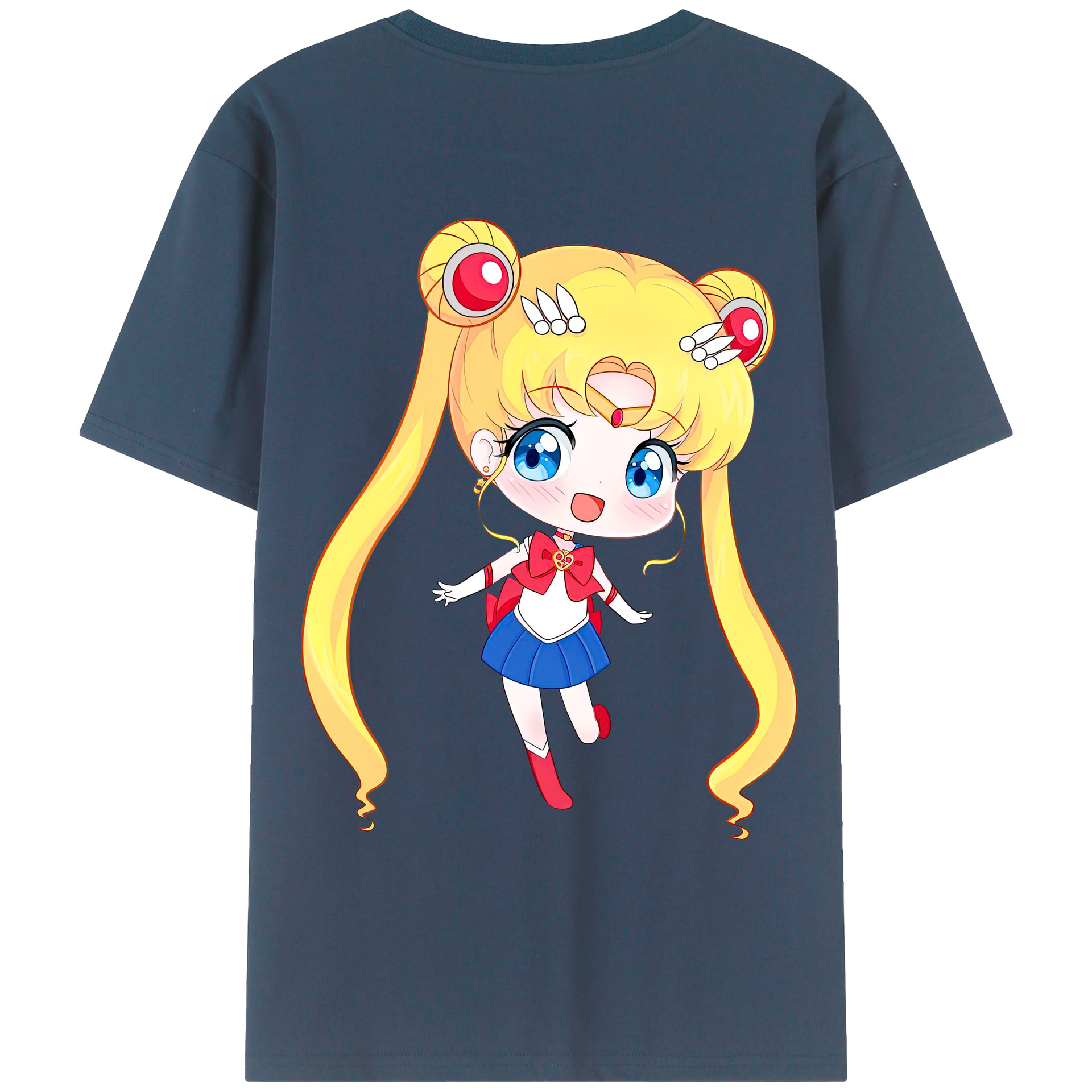 （画像用） 美少女戦士セーラームーン 月野 うさぎ つきの うさぎ Sailor Moon Tsukino Usagi 綿100％ メンズ半袖Tシャツ（バックプリント） 通気性
