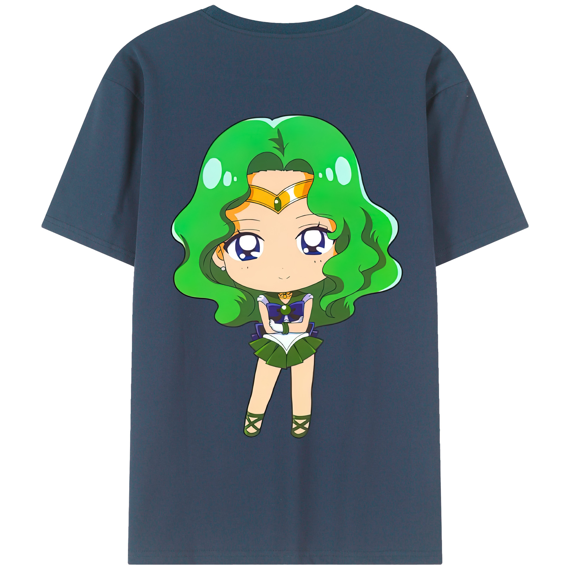 （画像用） 美少女戦士セーラームーン 海王 みちる（かいおう みちる） Sailor Moon Kaiou Michiru 綿100％ メンズ半袖Tシャツ（バックプリント） 通気性