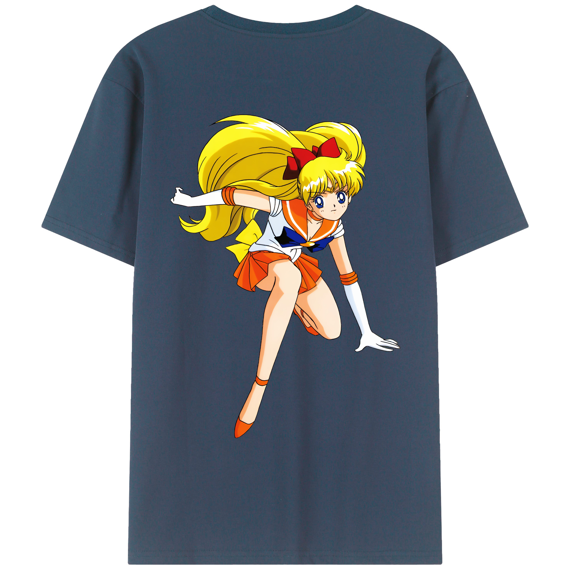 （画像用） 美少女戦士セーラームーン 愛野 美奈子 あいの みなこ Sailor Moon Aino Minako 綿100％ メンズ半袖Tシャツ（バックプリント） 通気性