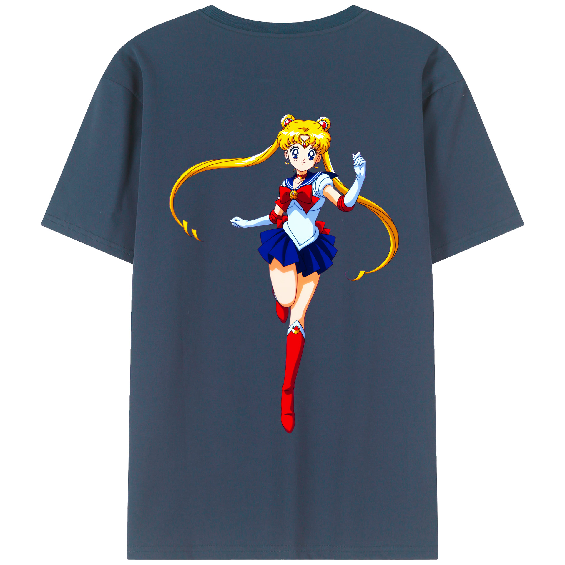（画像用） 美少女戦士セーラームーン 月野 うさぎ つきの うさぎ Sailor Moon Tsukino Usagi 綿100％ メンズ半袖Tシャツ（バックプリント） 通気性