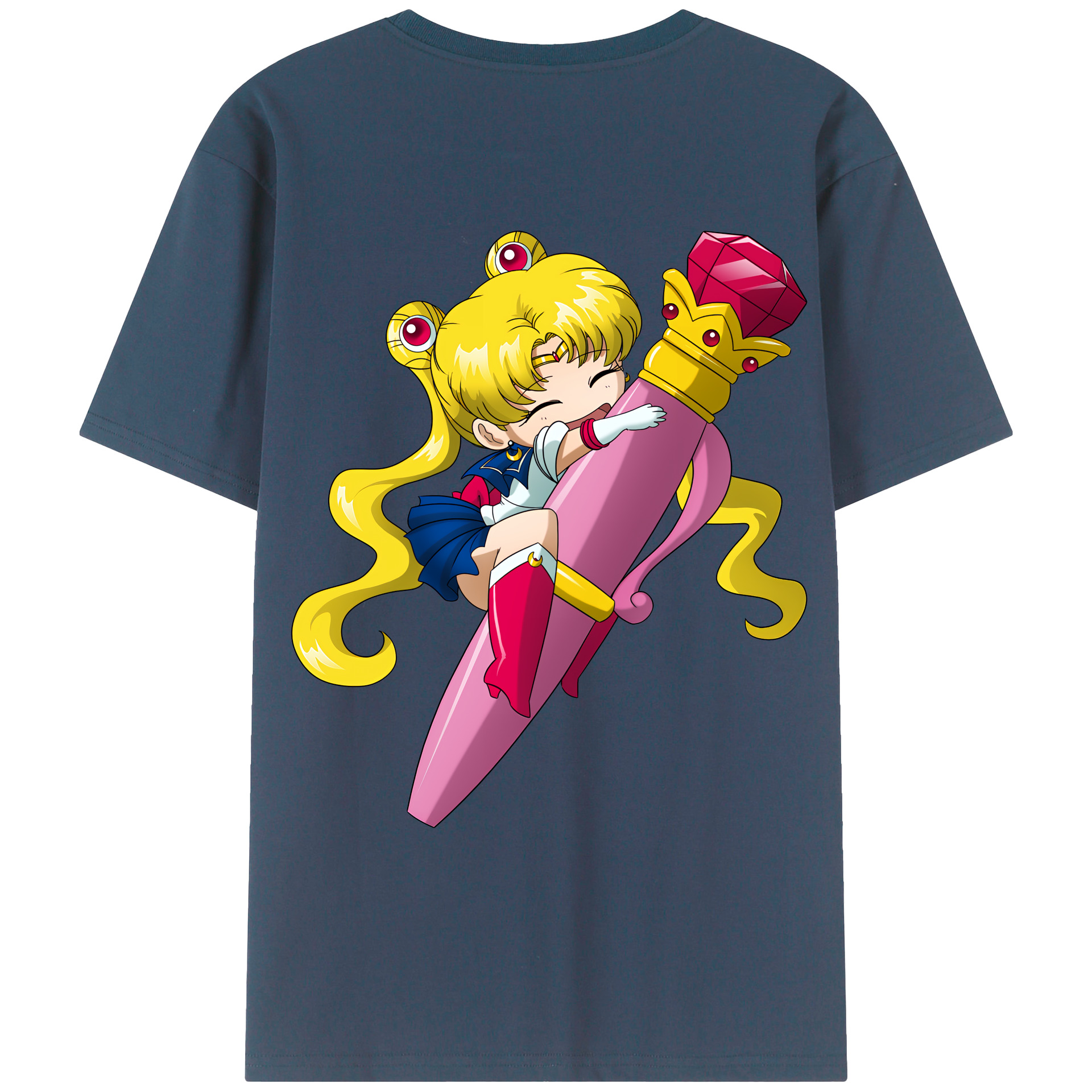 （画像用） 美少女戦士セーラームーン 月野 うさぎ つきの うさぎ Sailor Moon Tsukino Usagi 綿100％ メンズ半袖Tシャツ（バックプリント） 通気性