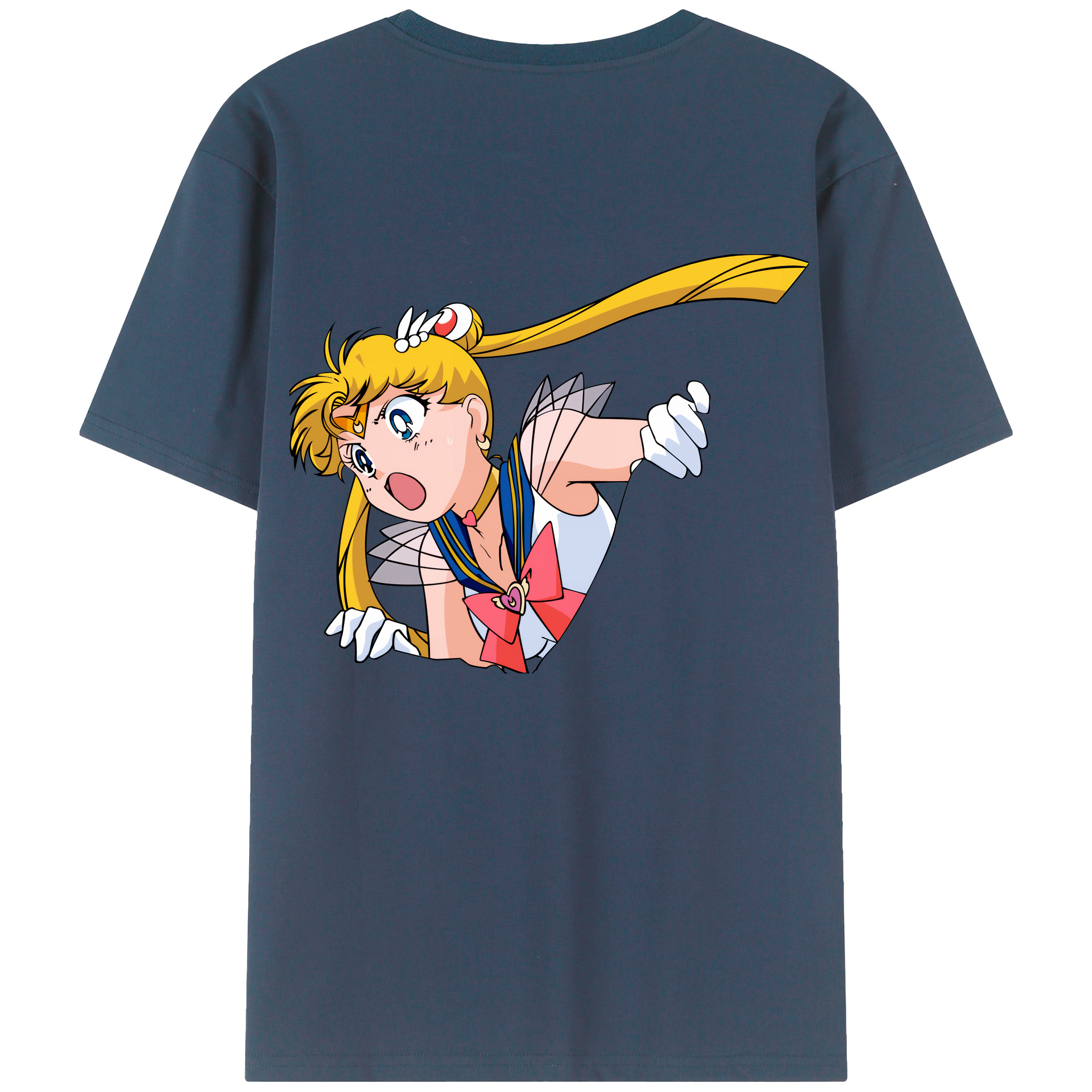 （画像用） 美少女戦士セーラームーン 月野 うさぎ つきの うさぎ Sailor Moon Tsukino Usagi 綿100％ メンズ半袖Tシャツ（バックプリント） 通気性