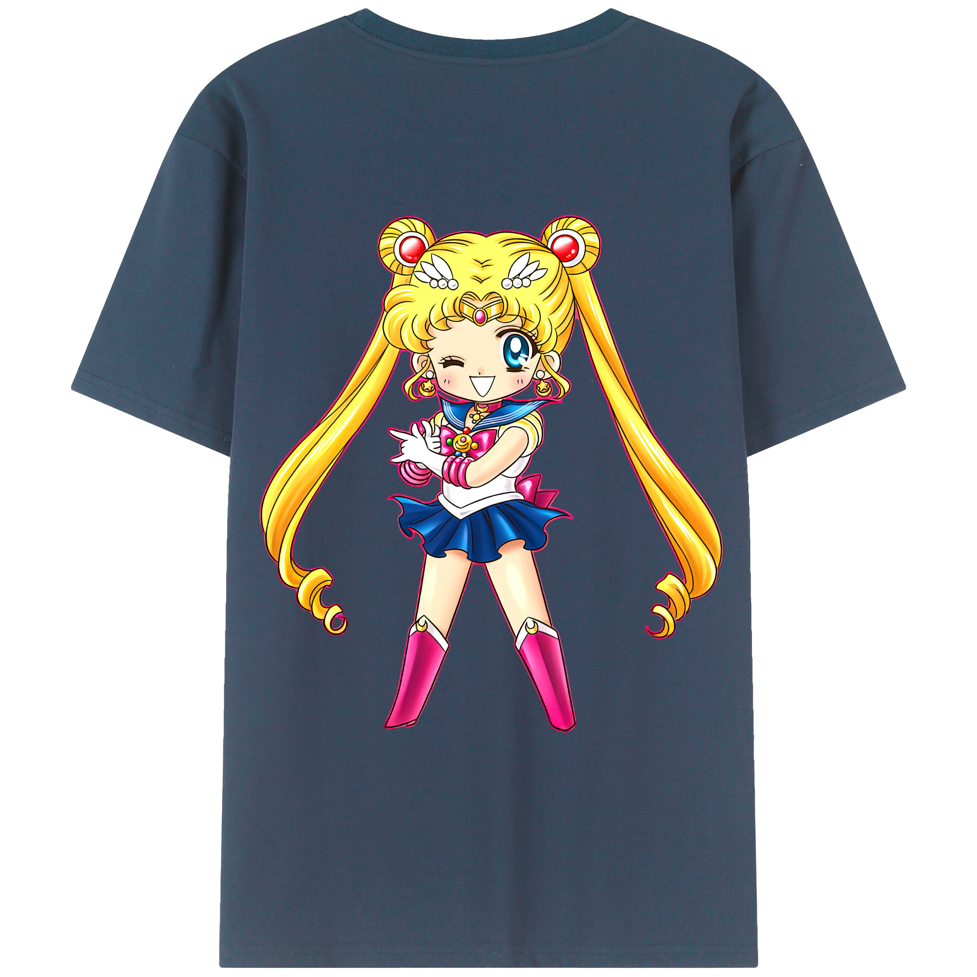 （画像用） 美少女戦士セーラームーン 月野 うさぎ つきの うさぎ Sailor Moon Tsukino Usagi 綿100％ メンズ半袖Tシャツ（バックプリント） 通気性