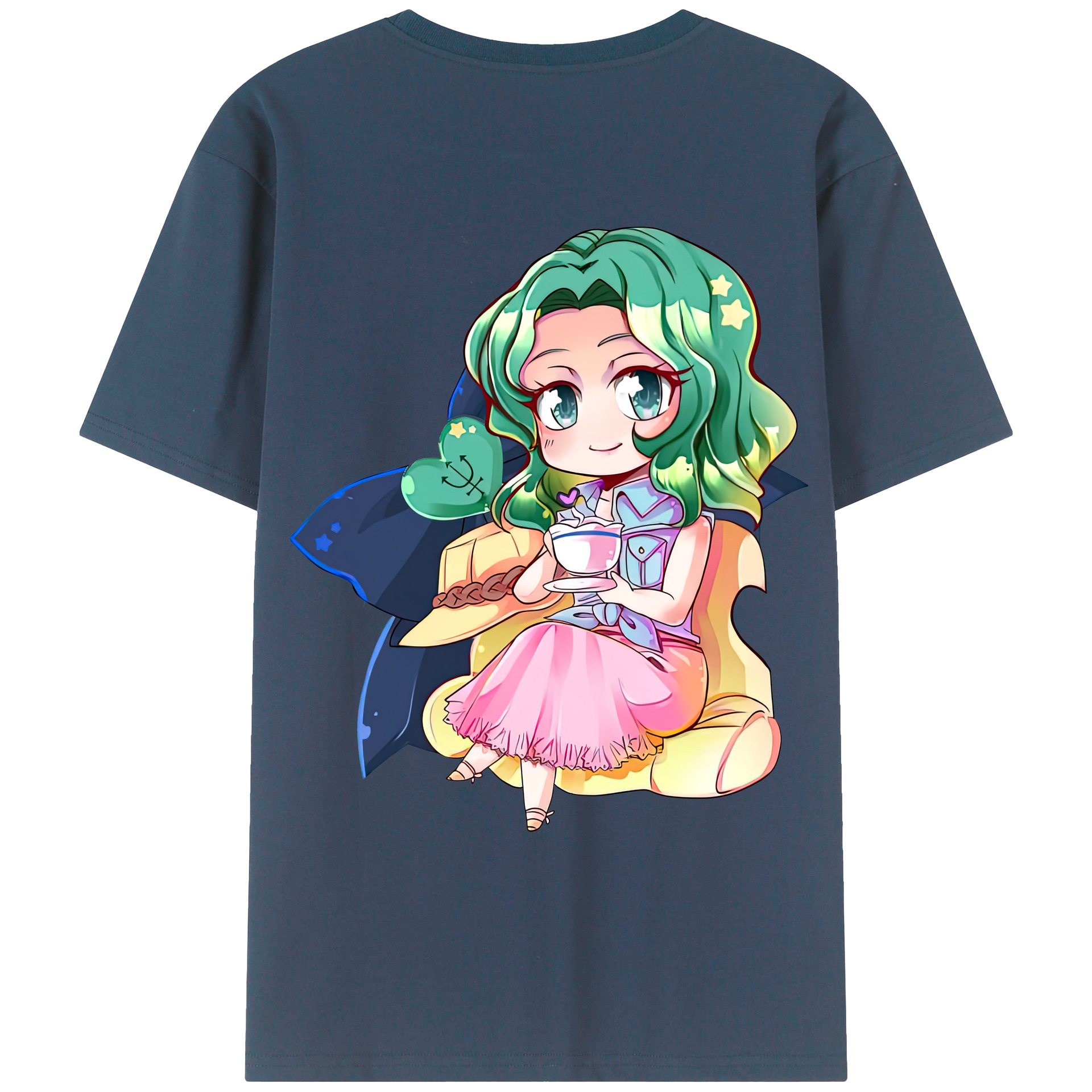 （画像用） 美少女戦士セーラームーン 海王 みちる（かいおう みちる） Sailor Moon Kaiou Michiru 綿100％ メンズ半袖Tシャツ（バックプリント） 通気性