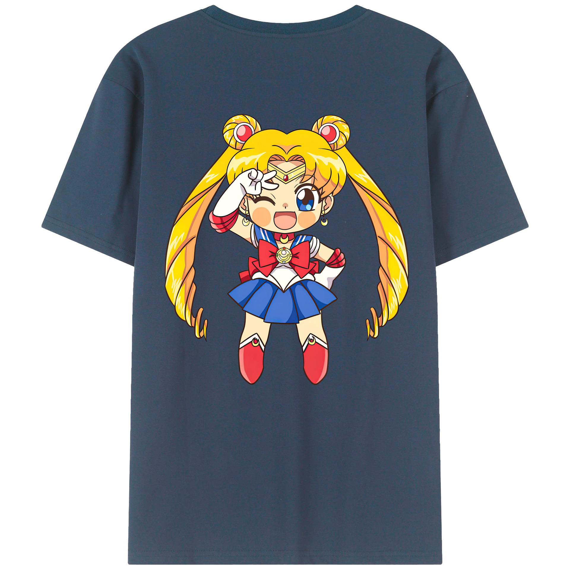 （画像用） 美少女戦士セーラームーン 月野 うさぎ つきの うさぎ Sailor Moon Tsukino Usagi 綿100％ メンズ半袖Tシャツ（バックプリント） 通気性