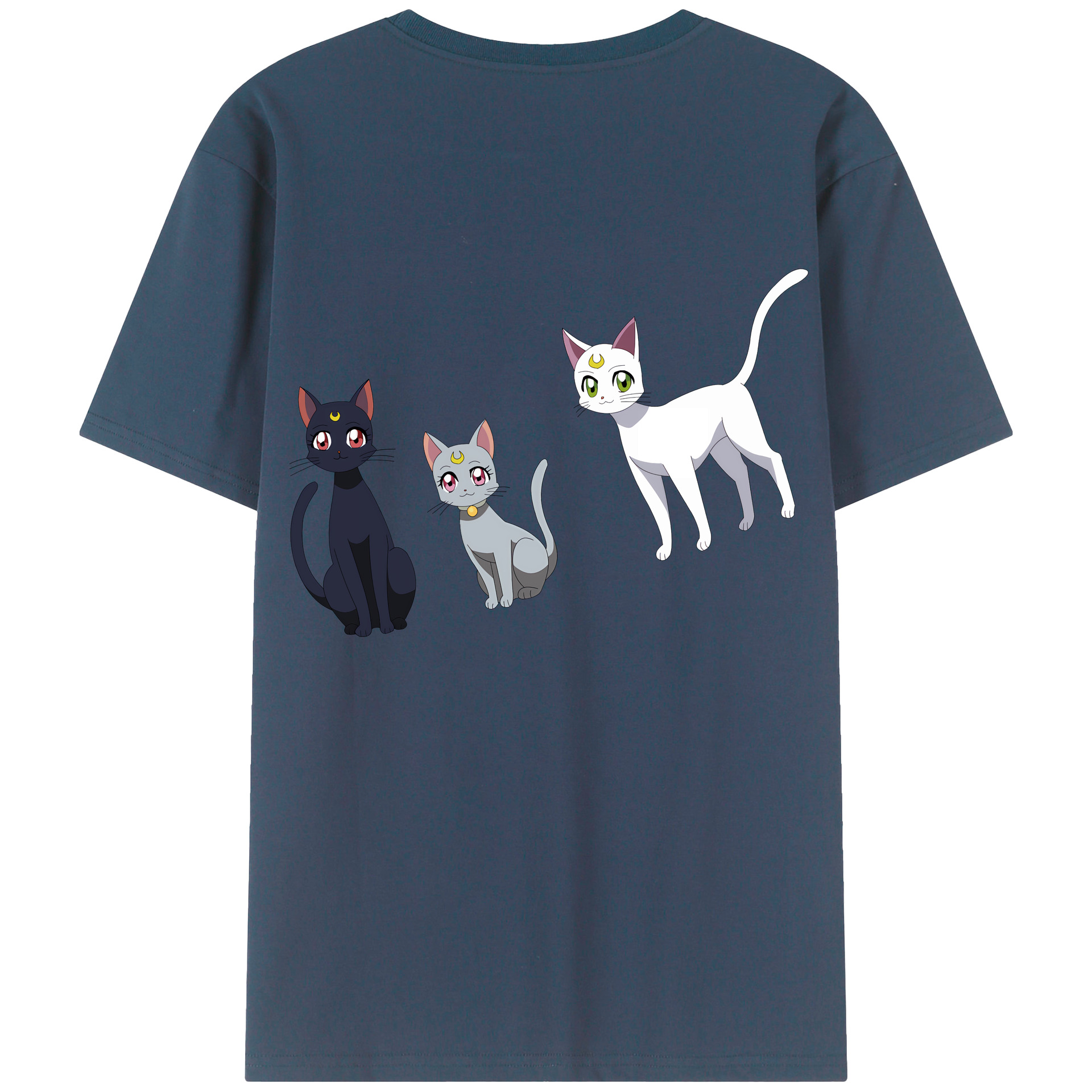 （画像用） 美少女戦士セーラームーン Sailor Moon 綿100％ メンズ半袖Tシャツ（バックプリント） 通気性