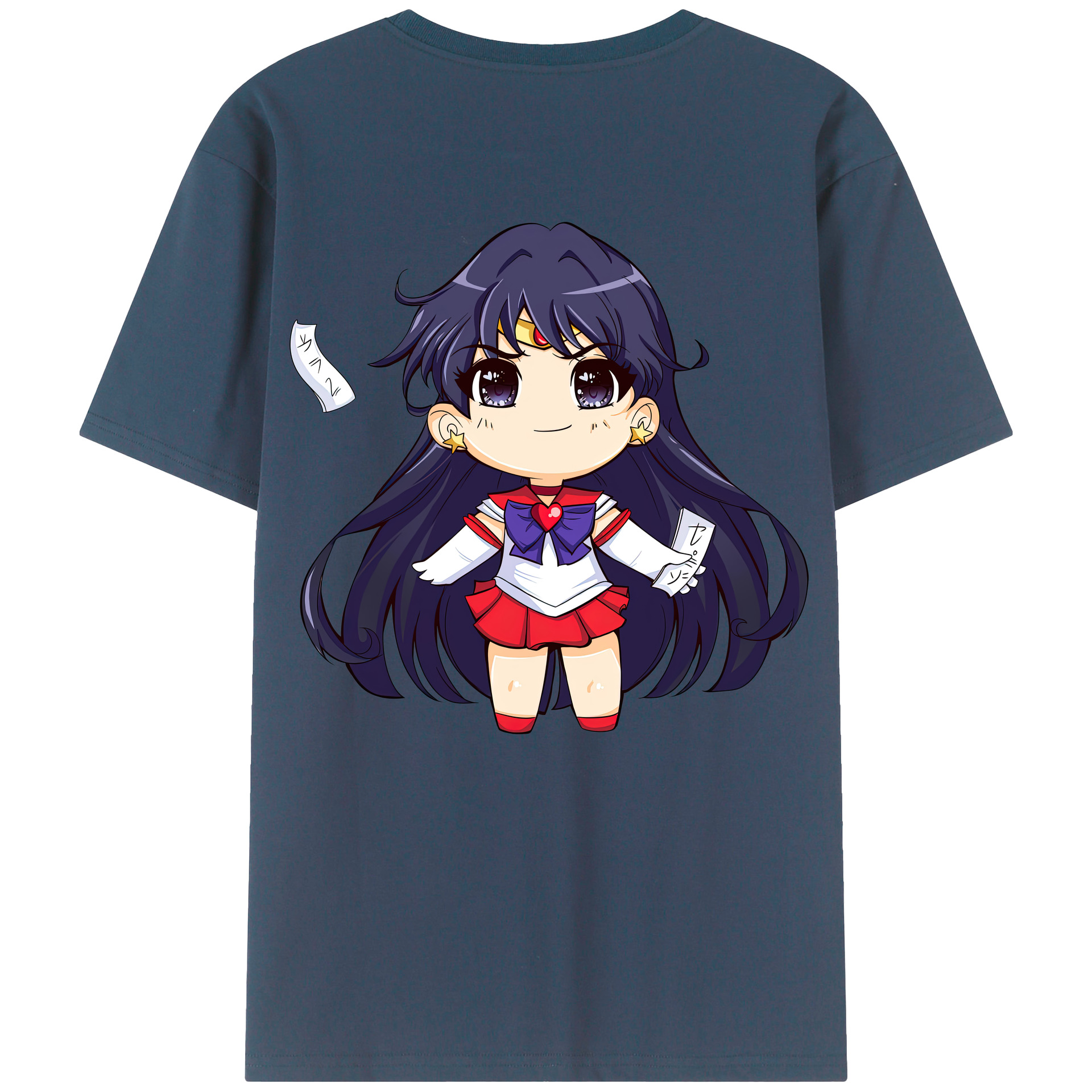 （画像用） 美少女戦士セーラームーン 火野レイ ひの レイ Sailor Moon Hino Rei （セーラーマーズ,Sailor Mars） 綿100％ メンズ半袖Tシャツ（バックプリント） 通気性