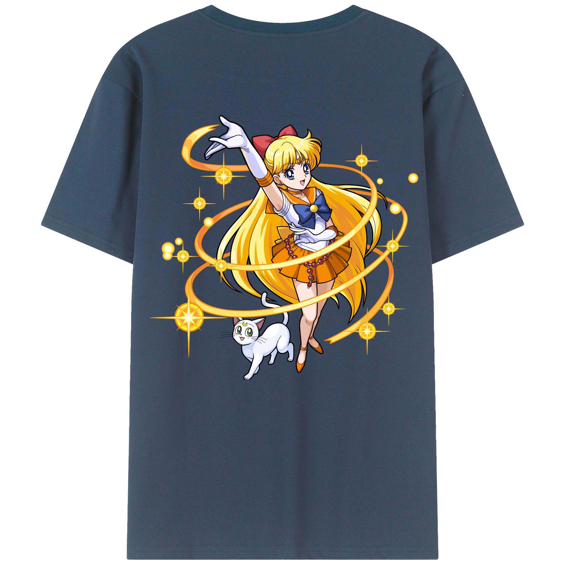 （画像用） 美少女戦士セーラームーン 愛野 美奈子 あいの みなこ Sailor Moon Aino Minako 綿100％ メンズ半袖Tシャツ（バックプリント） 通気性