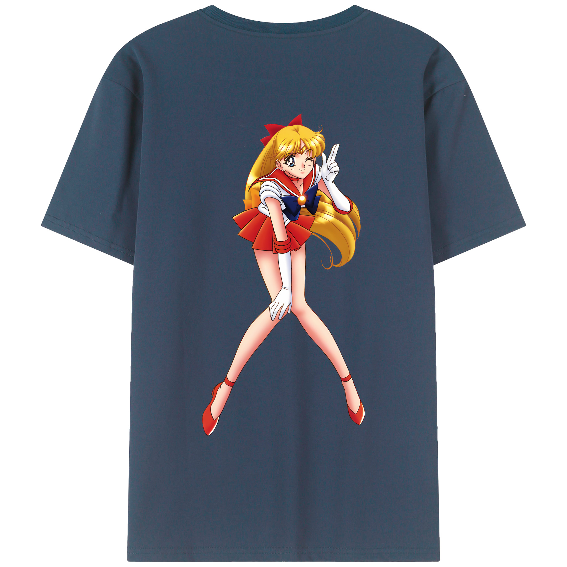 （画像用） 美少女戦士セーラームーン 愛野 美奈子 あいの みなこ Sailor Moon Aino Minako 綿100％ メンズ半袖Tシャツ（バックプリント） 通気性