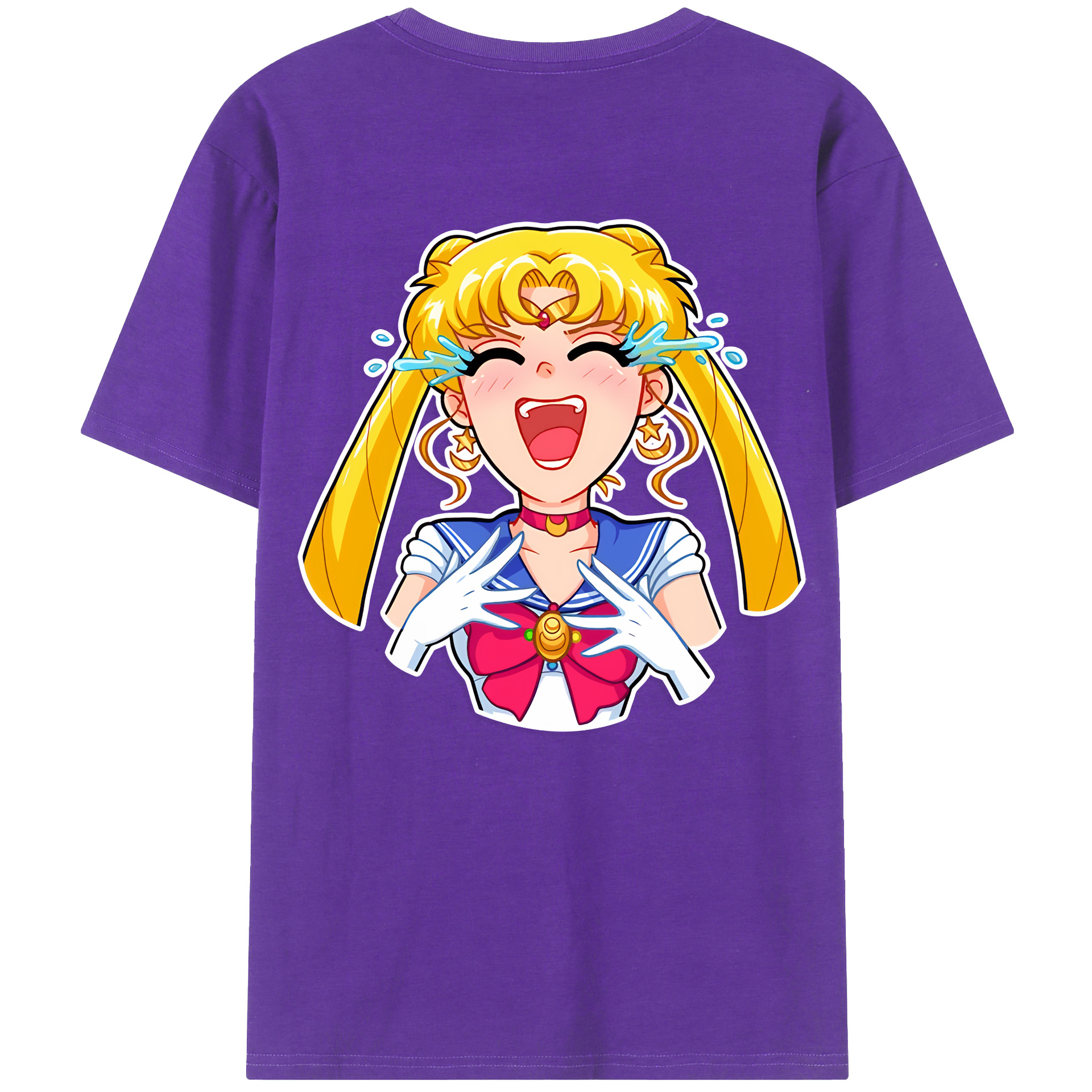 （画像用） 美少女戦士セーラームーン 月野 うさぎ つきの うさぎ Sailor Moon Tsukino Usagi 綿100％ メンズ半袖Tシャツ（バックプリント） 通気性