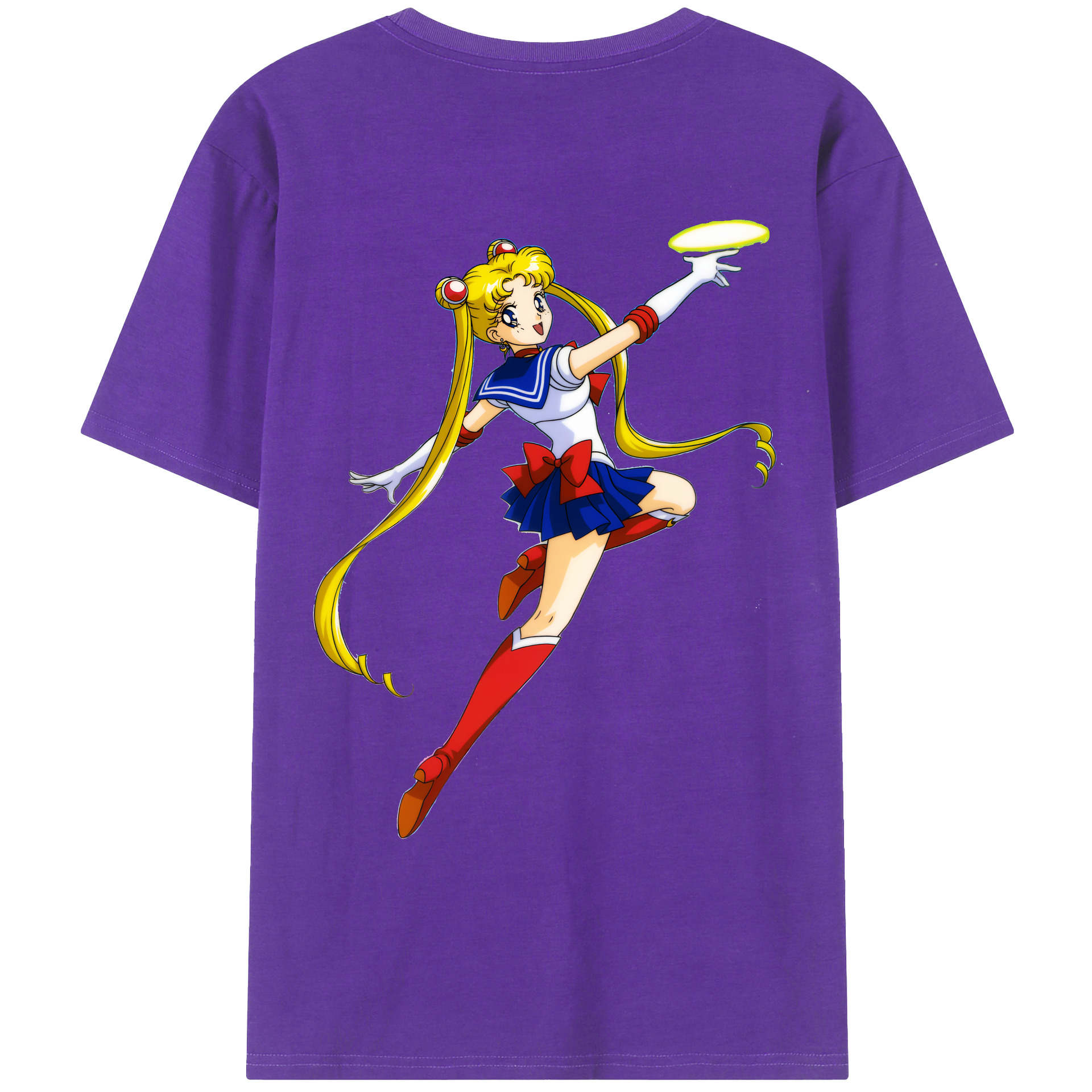 （画像用） 美少女戦士セーラームーン 月野 うさぎ つきの うさぎ Sailor Moon Tsukino Usagi 綿100％ メンズ半袖Tシャツ（バックプリント） 通気性
