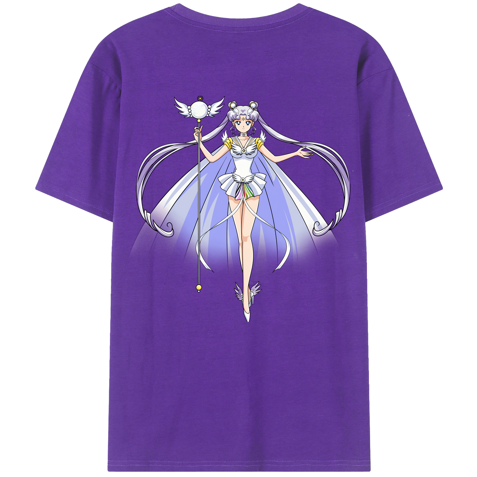 （画像用） 美少女戦士セーラームーン 月野 うさぎ つきの うさぎ Sailor Moon Tsukino Usagi 綿100％ メンズ半袖Tシャツ（バックプリント） 通気性