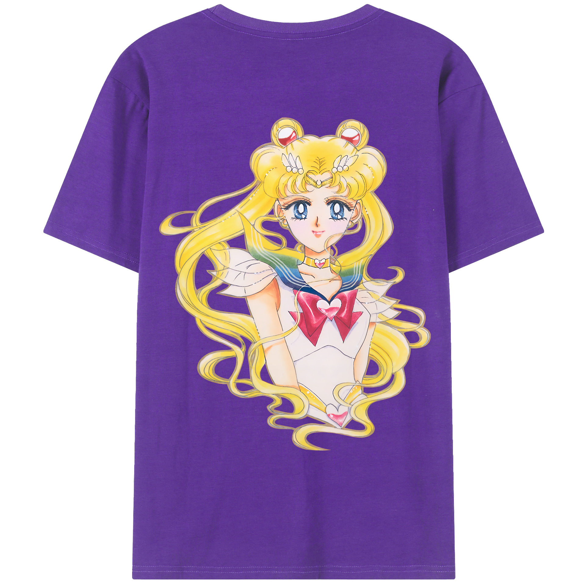 （画像用） 美少女戦士セーラームーン 月野 うさぎ つきの うさぎ Sailor Moon Tsukino Usagi 綿100％ メンズ半袖Tシャツ（バックプリント） 通気性