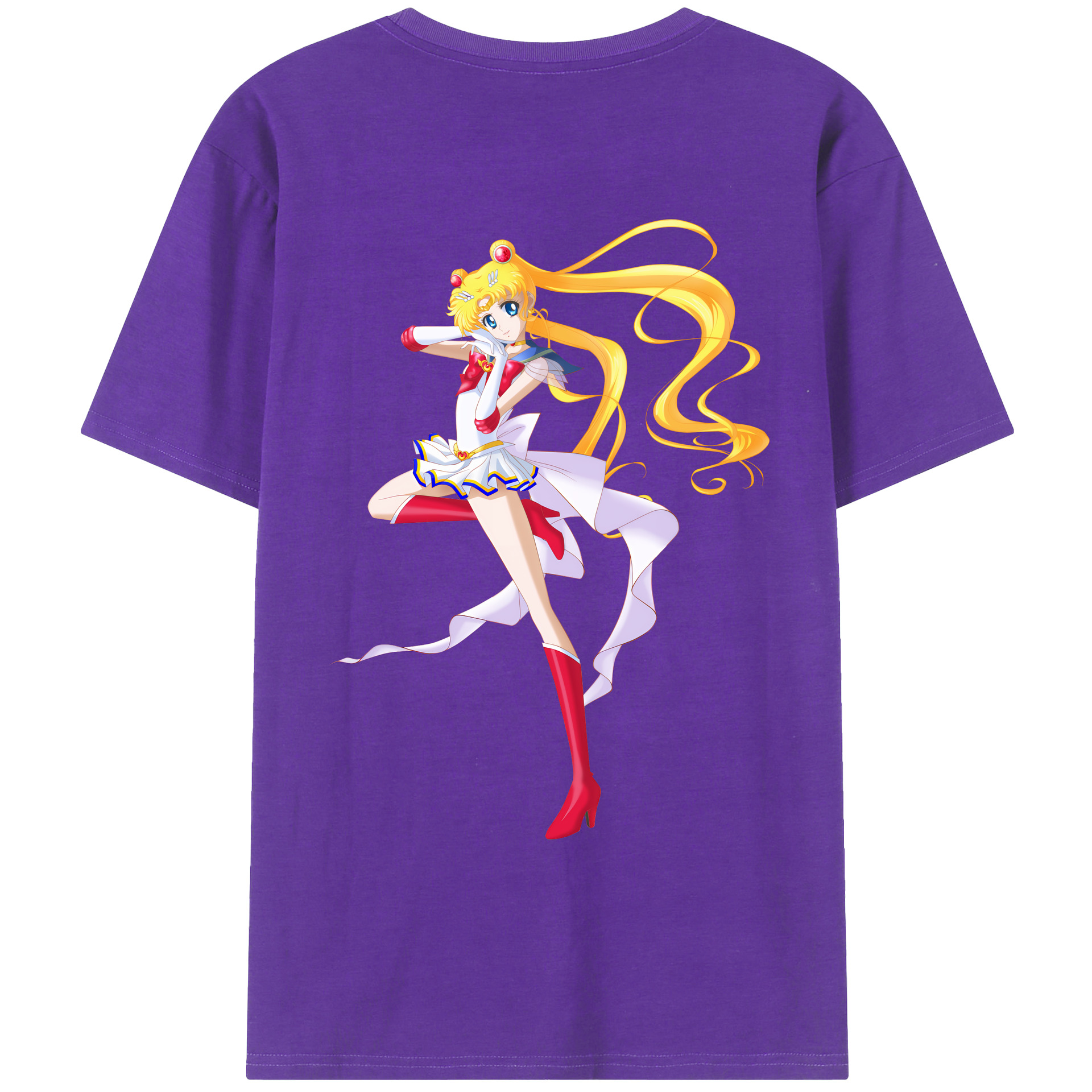 （画像用） 美少女戦士セーラームーン 月野 うさぎ つきの うさぎ Sailor Moon Tsukino Usagi 綿100％ メンズ半袖Tシャツ（バックプリント） 通気性